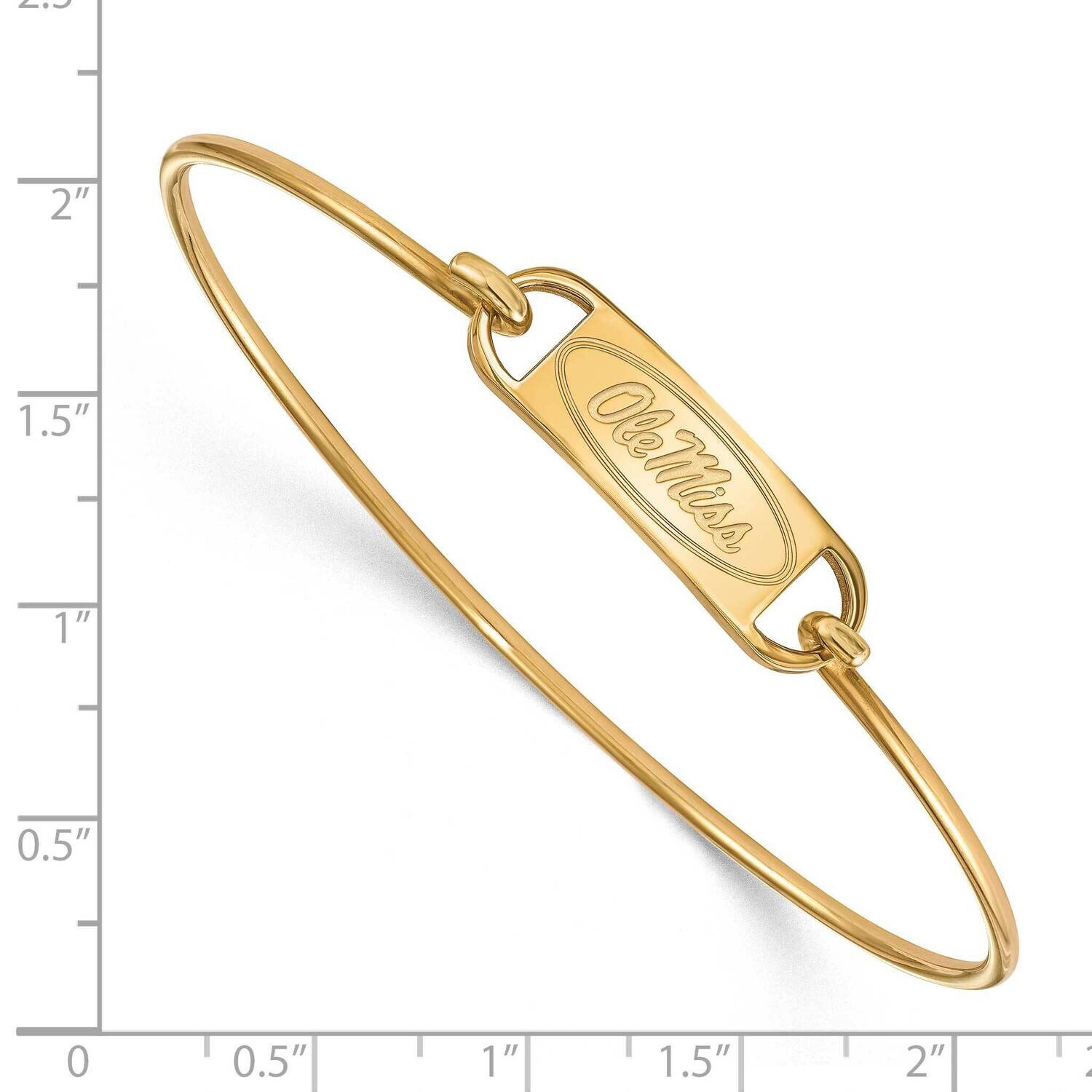 Gold Plate University of Mississippi Small Ctr Wire Bangle Gold-plated Sterling Silver GP022UMS-7, …