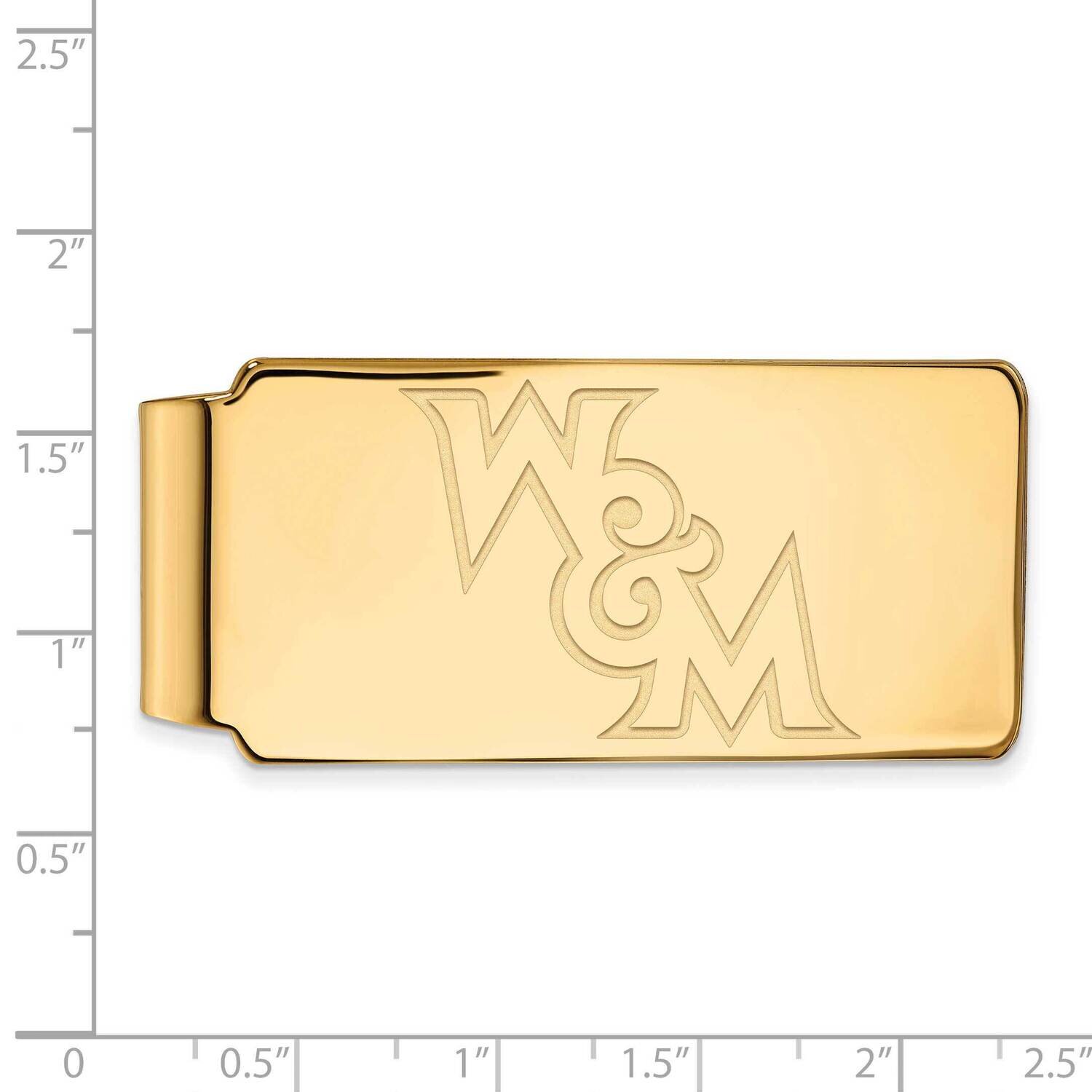 College of William & Mary Money Clip Gold-plated Sterling Silver GP022WMA
