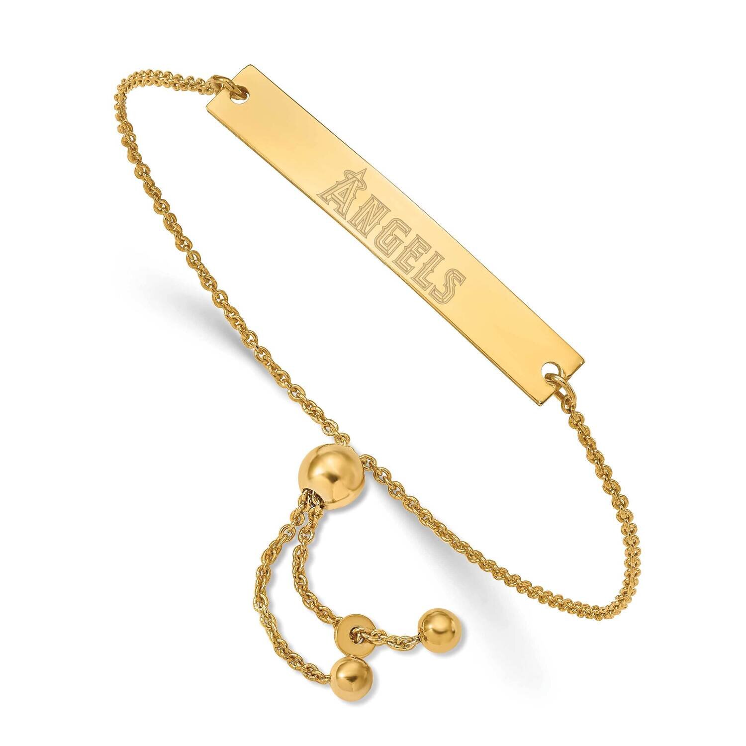 MLB Los Angeles Angels Small Bar Adjustable Bracelet Gold-plated Sterling Silver GP023ANG-9, MPN: G…