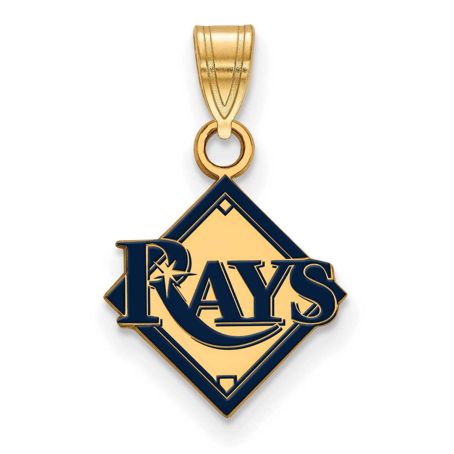 MLB Tampa Bay Rays Small Enamel Pendant Gold-plated Sterling Silver GP023DEV
