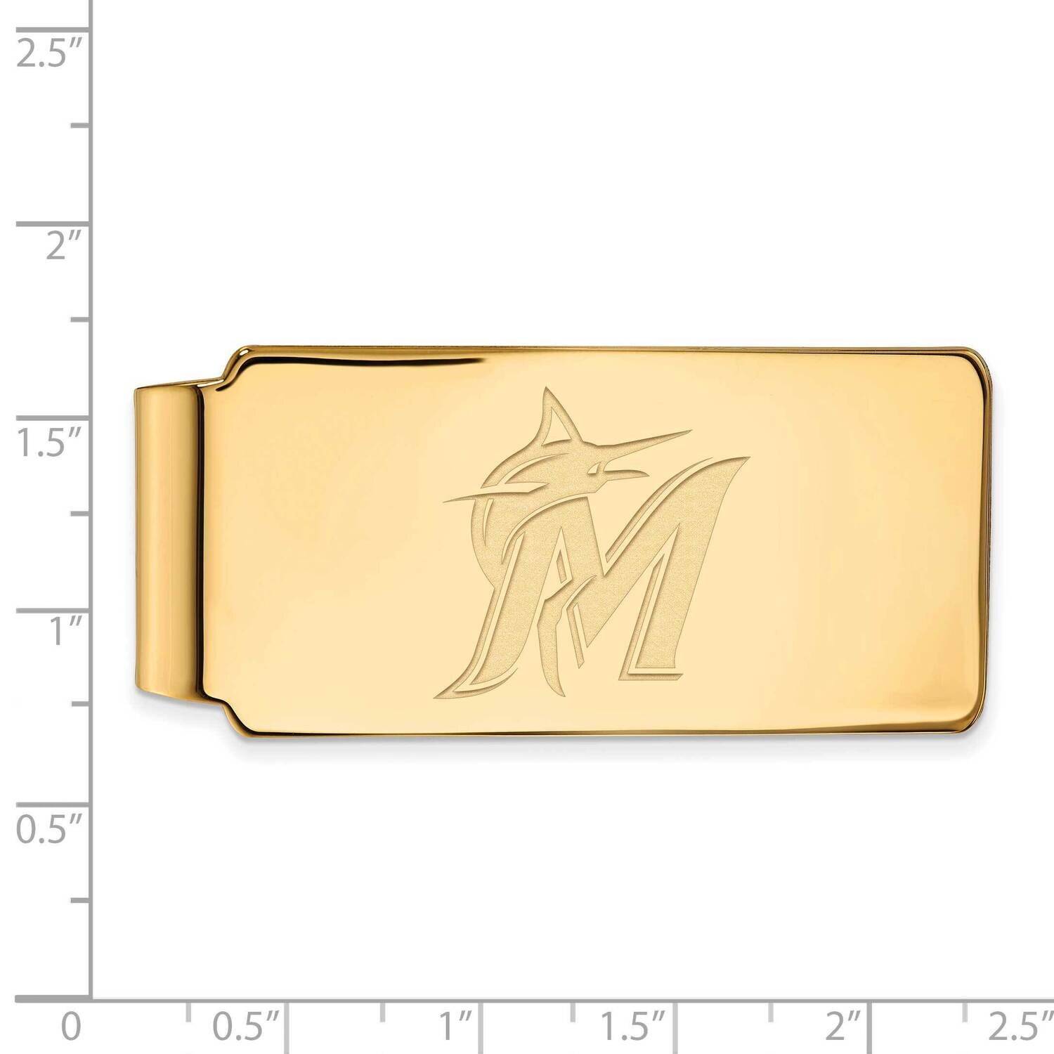 MLB Miami Marlins Money Clip Gold-plated Sterling Silver GP024MIN