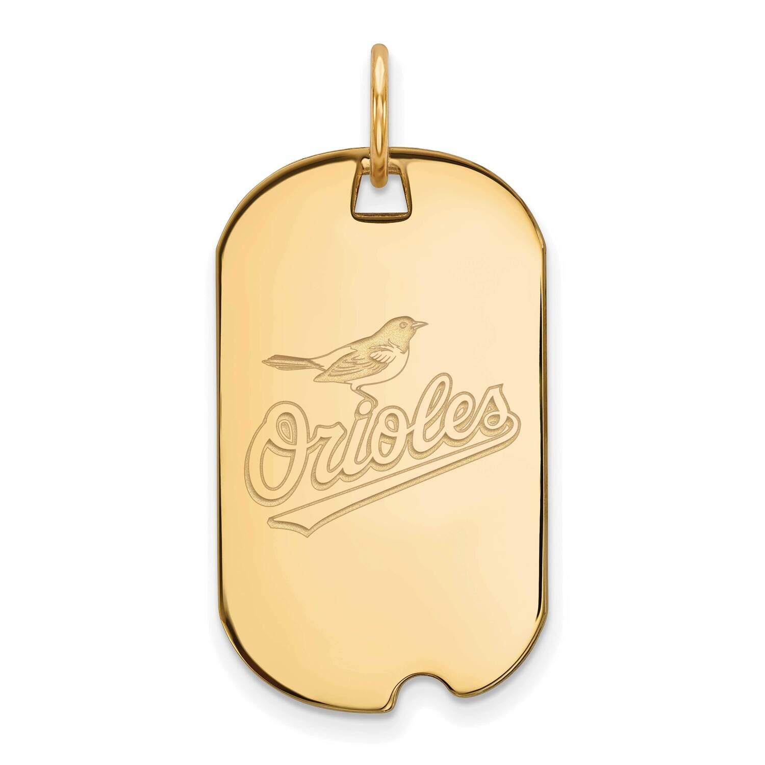 MLB Baltimore Orioles Small Dog Tag Pendant Gold-plated Sterling Silver GP024ORI