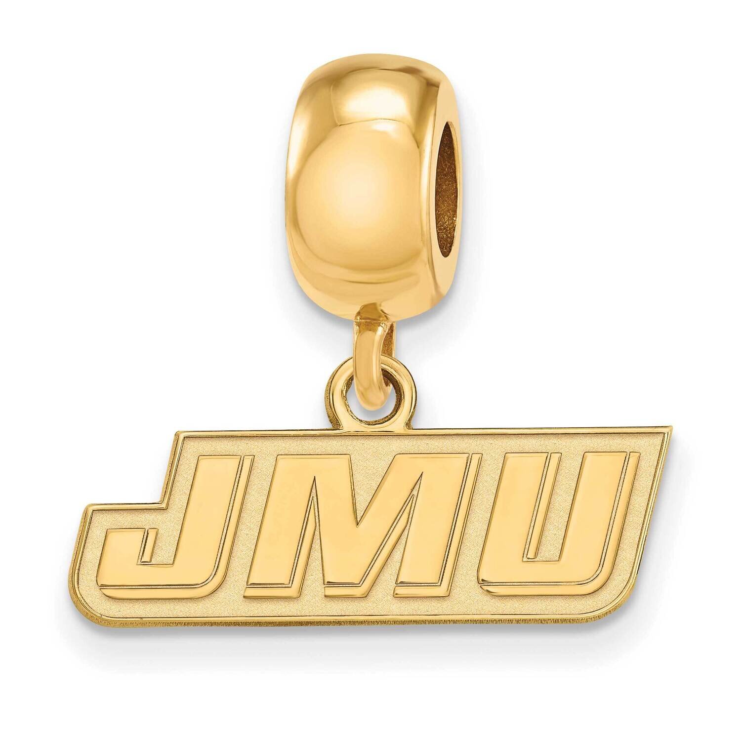 James Madison University Foundation Bead Charm Extra-Small Dangle Gold-plated Sterling Silver GP026JMU