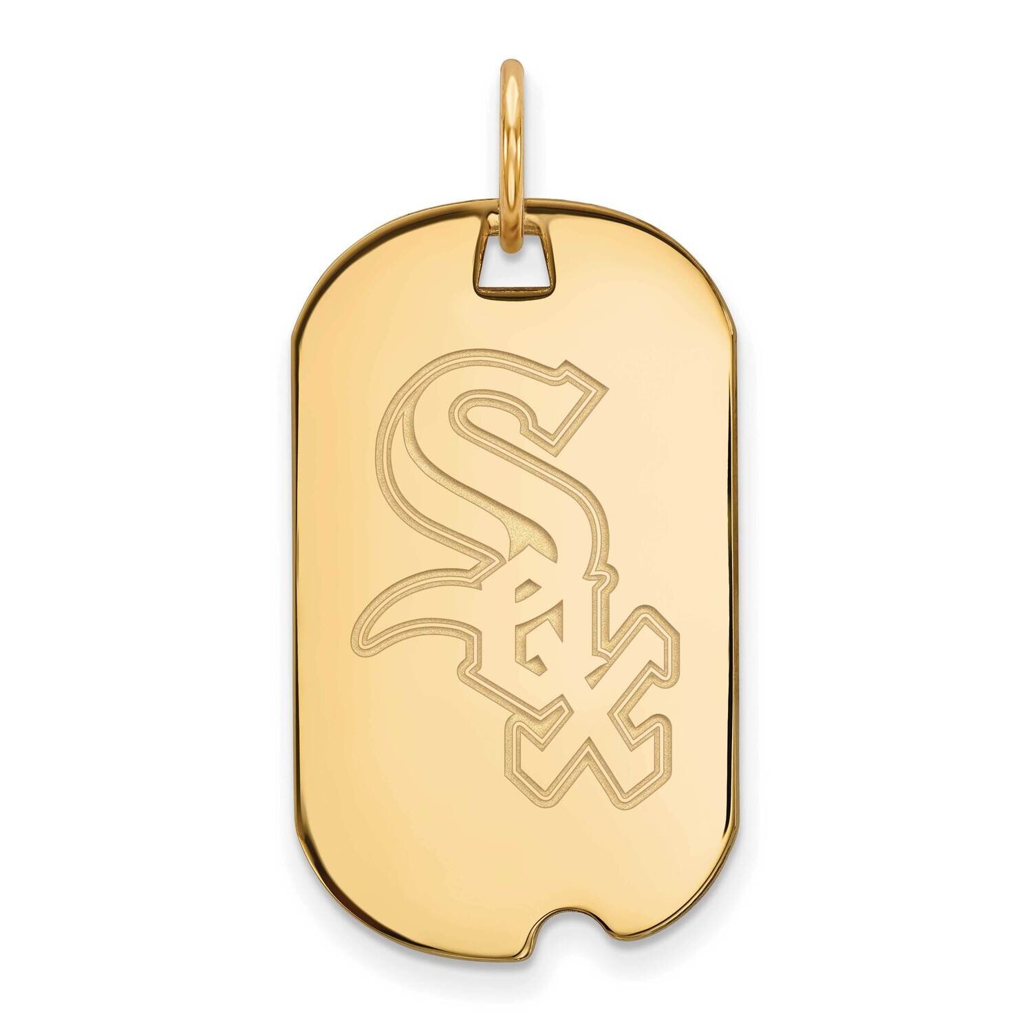 MLB Chicago White Sox Small Dog Tag Pendant Gold-plated Sterling Silver GP026WHI