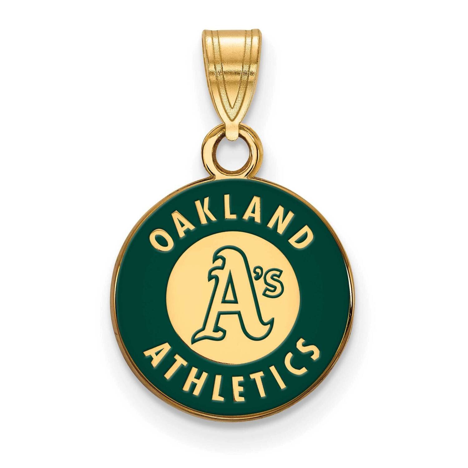 MLB Oakland Athletics Small Enamel Pendant Gold-plated Sterling Silver GP028ATH
