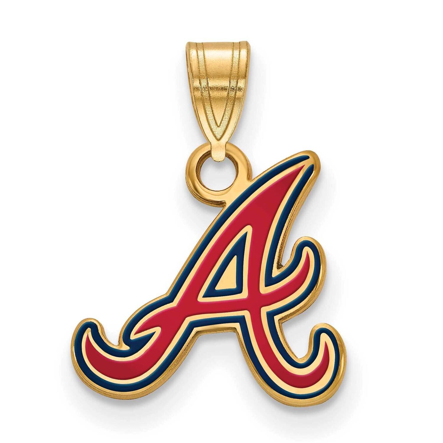 MLB Atlanta Braves Small Enamel Pendant Gold-plated Sterling Silver GP028BRA, MPN: GP028BRA, 191101…