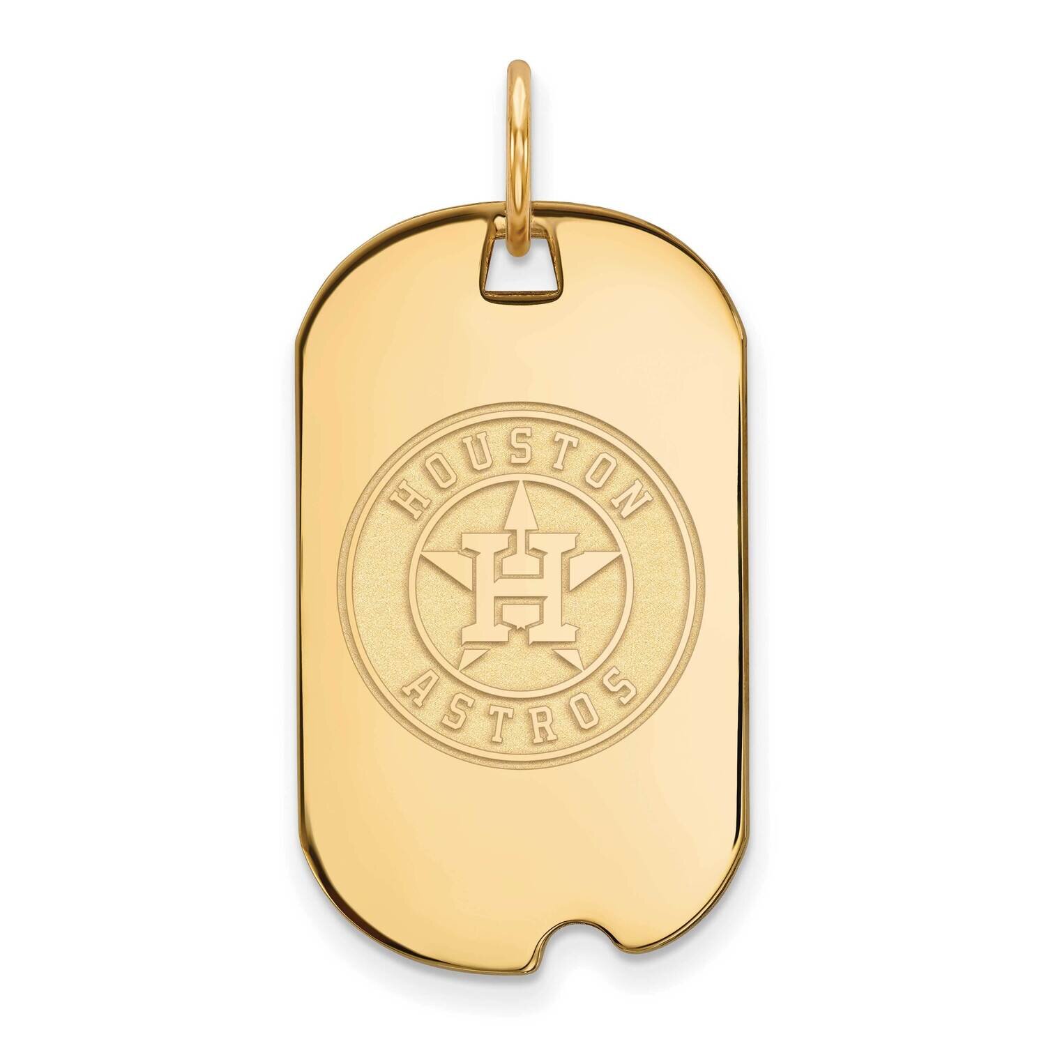MLB Houston Astros Small Dog Tag Pendan Gold-plated Sterling Silver GP029AST