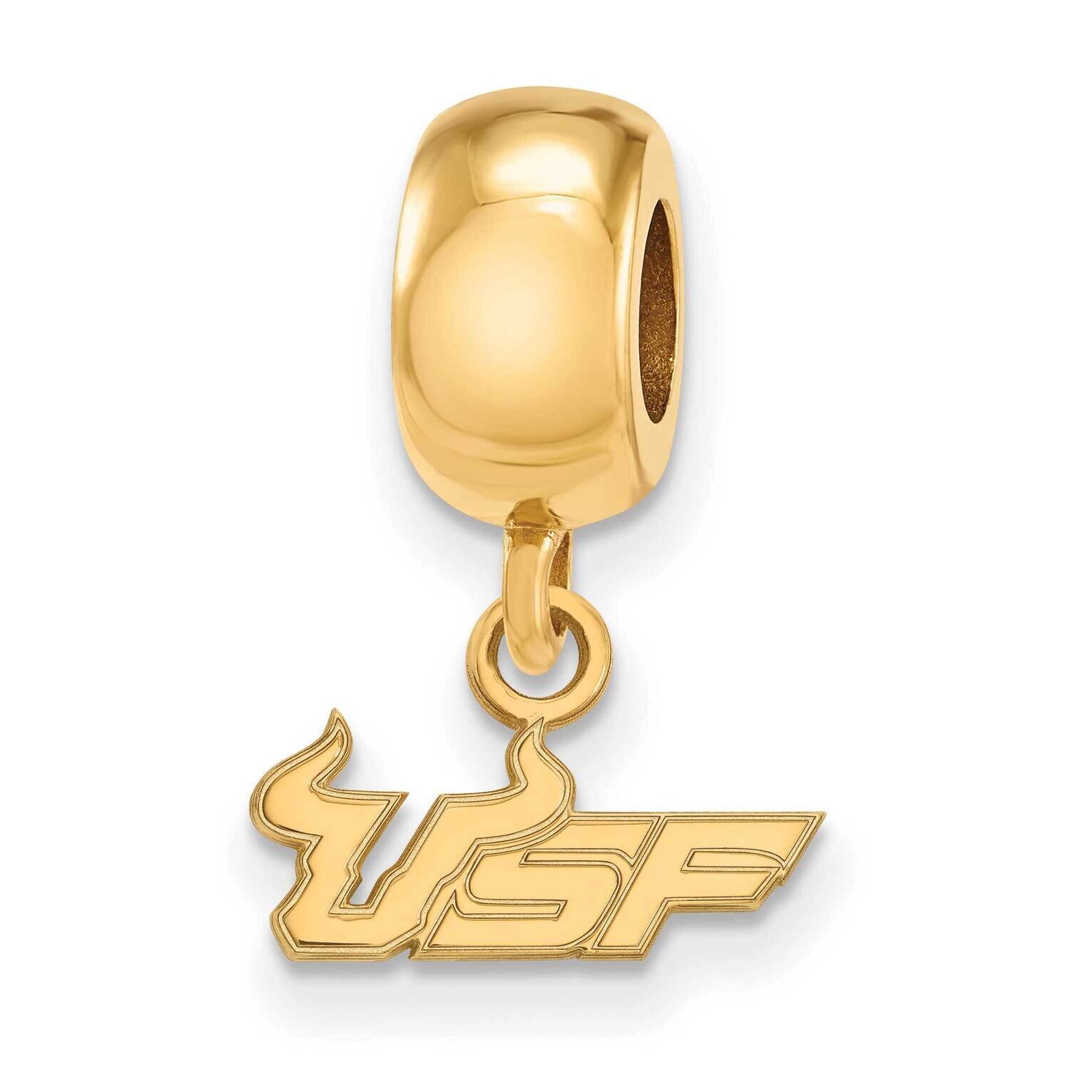 University of South Florida Bead Charm Small Dangle Gold-plated Sterling Silver GP029USFL