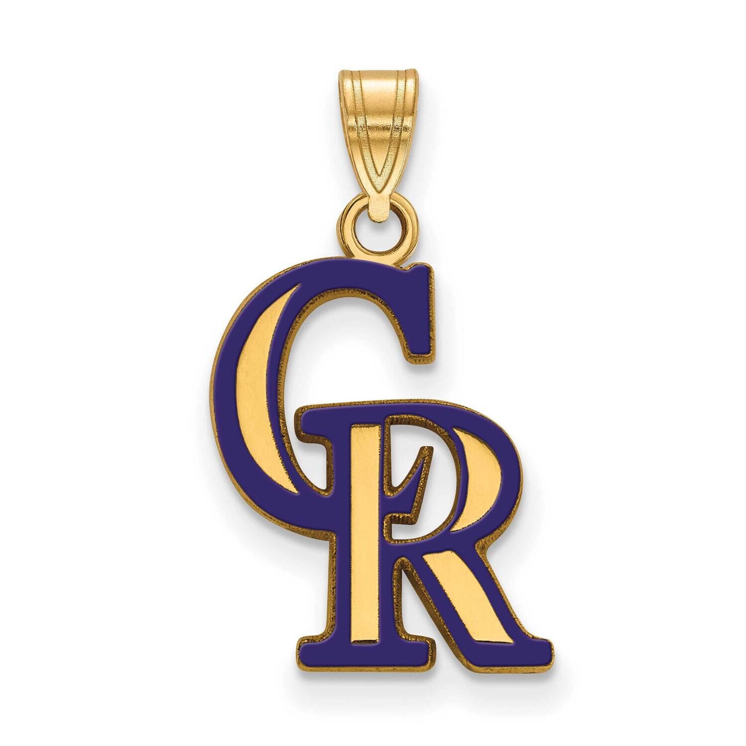 MLB Colorado Rockies Medium Enamel Pendant Gold-plated Sterling Silver GP030ROK, MPN: GP030ROK, 191…