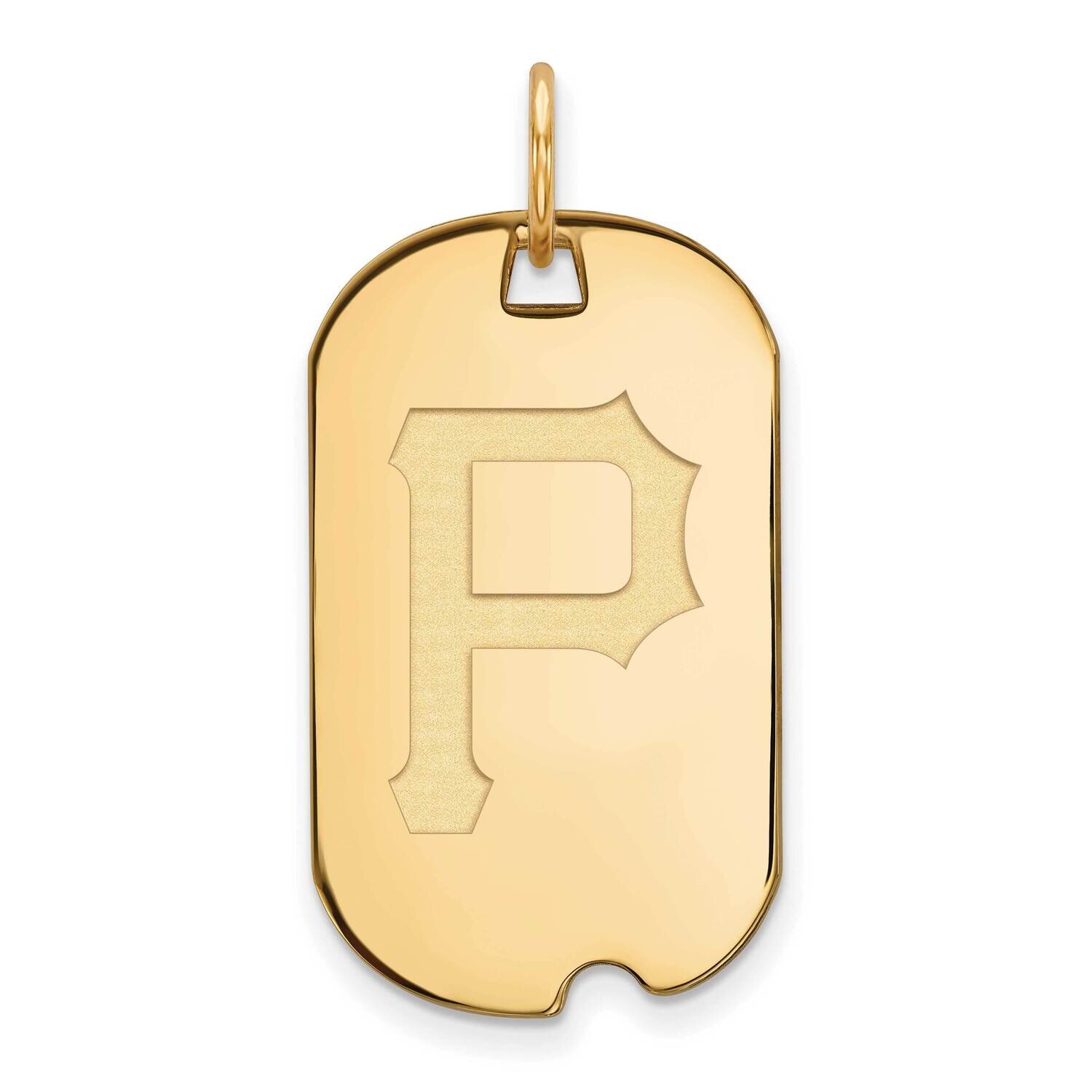 MLB Pittsburgh Pirates Small Dog Tag Gold-plated Sterling Silver GP031PIR