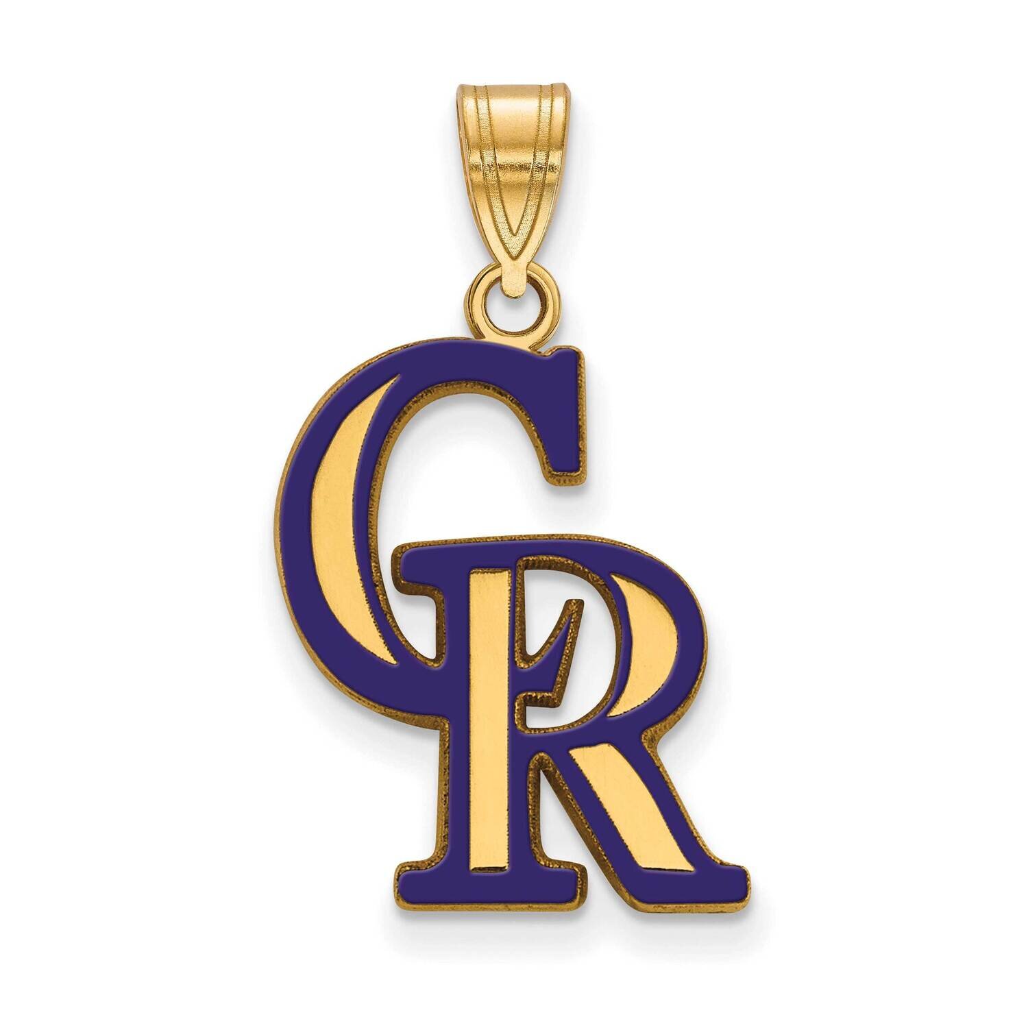 MLB Colorado Rockies Large Enamel Pendant Gold-plated Sterling Silver GP031ROK, MPN: GP031ROK, 1911…