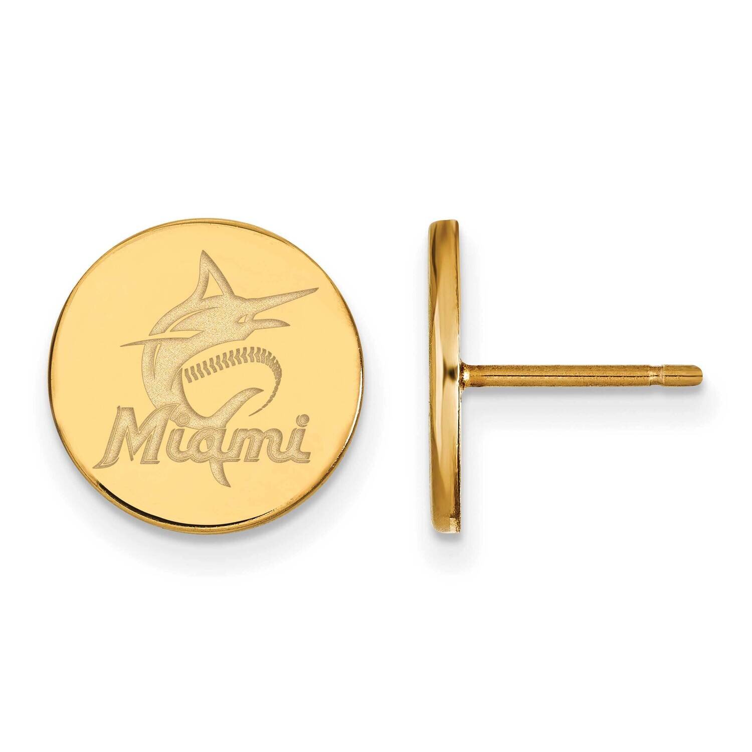 MLB Miami Marlins Small Disc Earrings Gold-plated Sterling Silver GP032MIN, MPN: GP032MIN, 19110185…