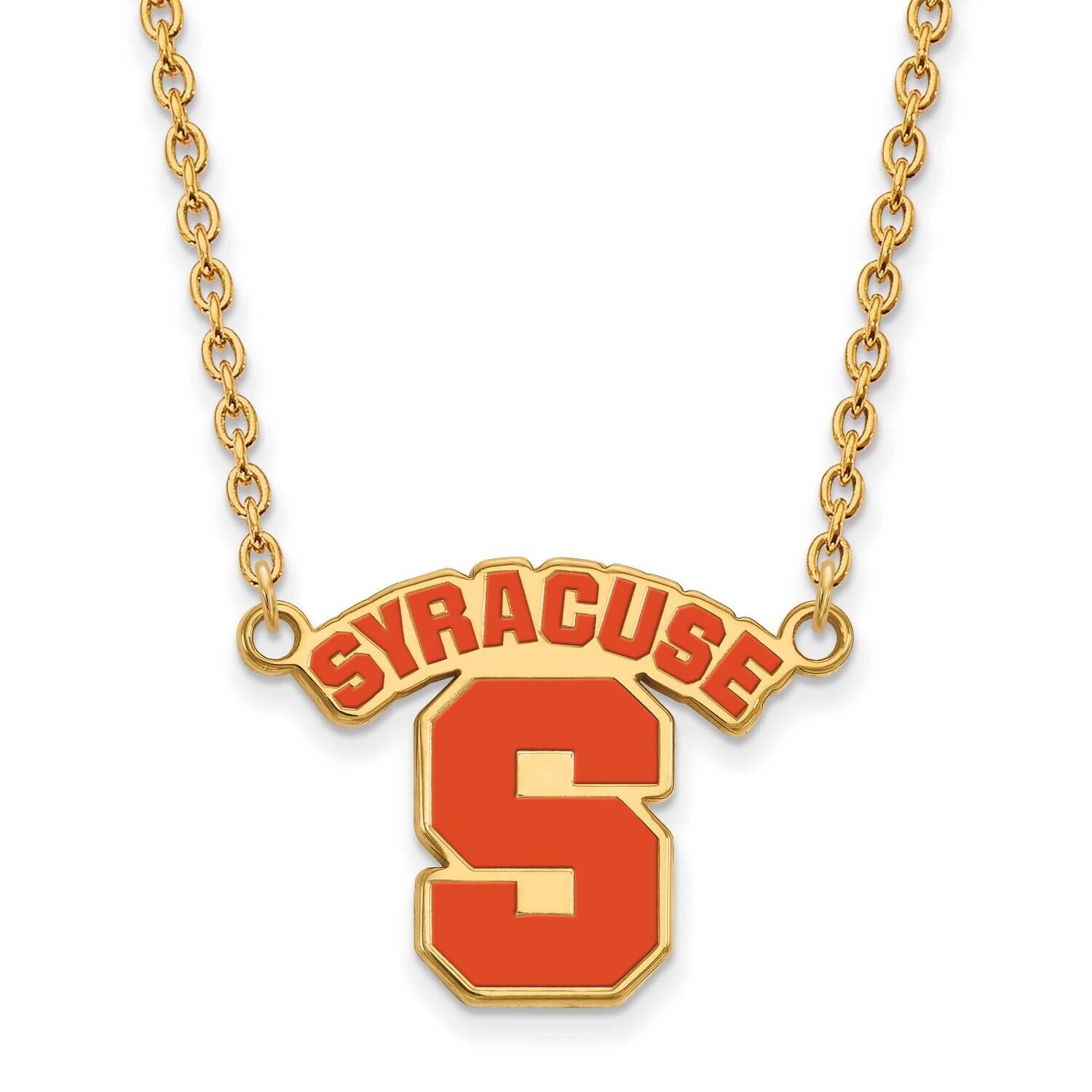 Syracuse University Large Enamel Pendant Gold-plated Sterling Silver GP033SYU-18, MPN: GP033SYU-18,…