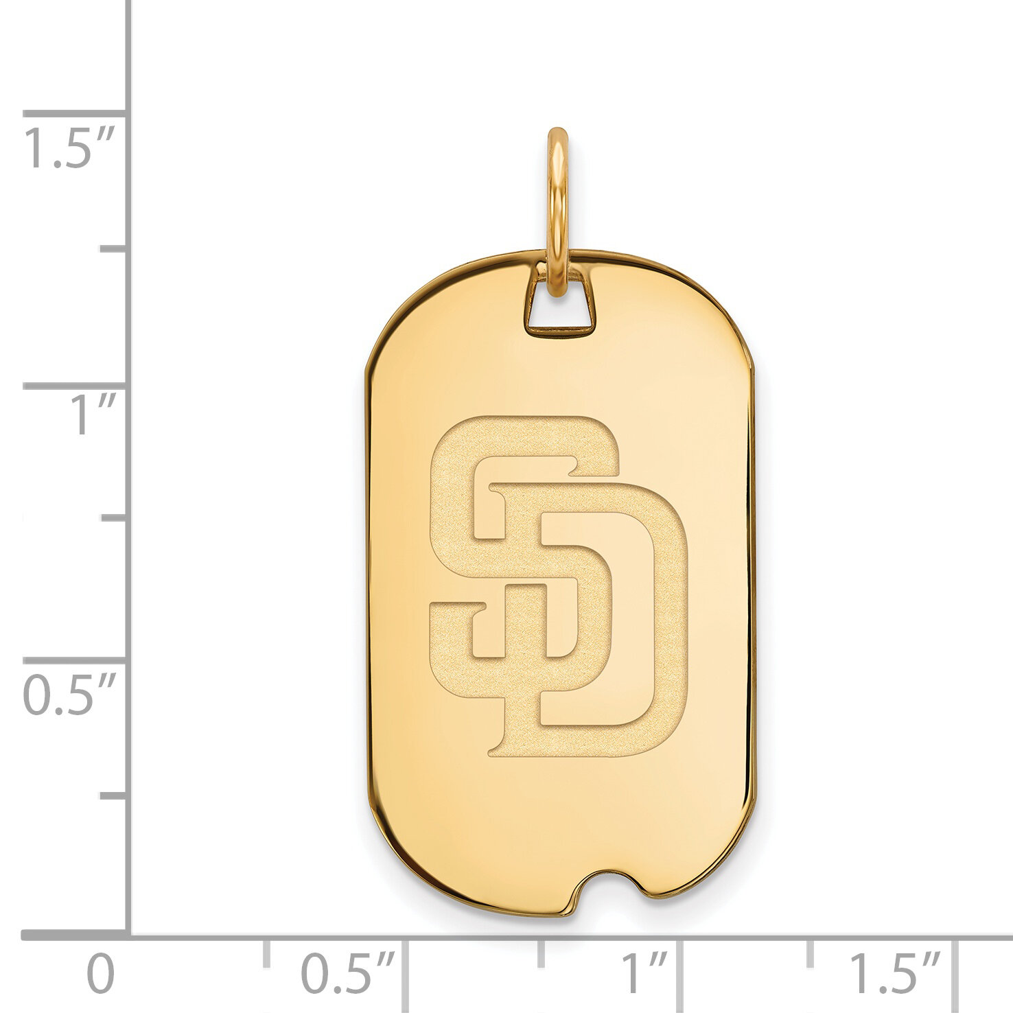 MLB San Diego Padres Small Dog Tag Gold-plated Sterling Silver GP036PAD