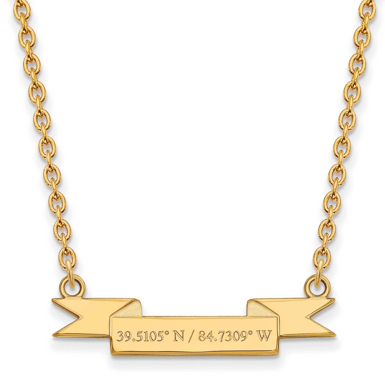 Miami University Small Banner Pendant with Necklace Gold-plated Sterling Silver GP041MU-18, MPN: GP…