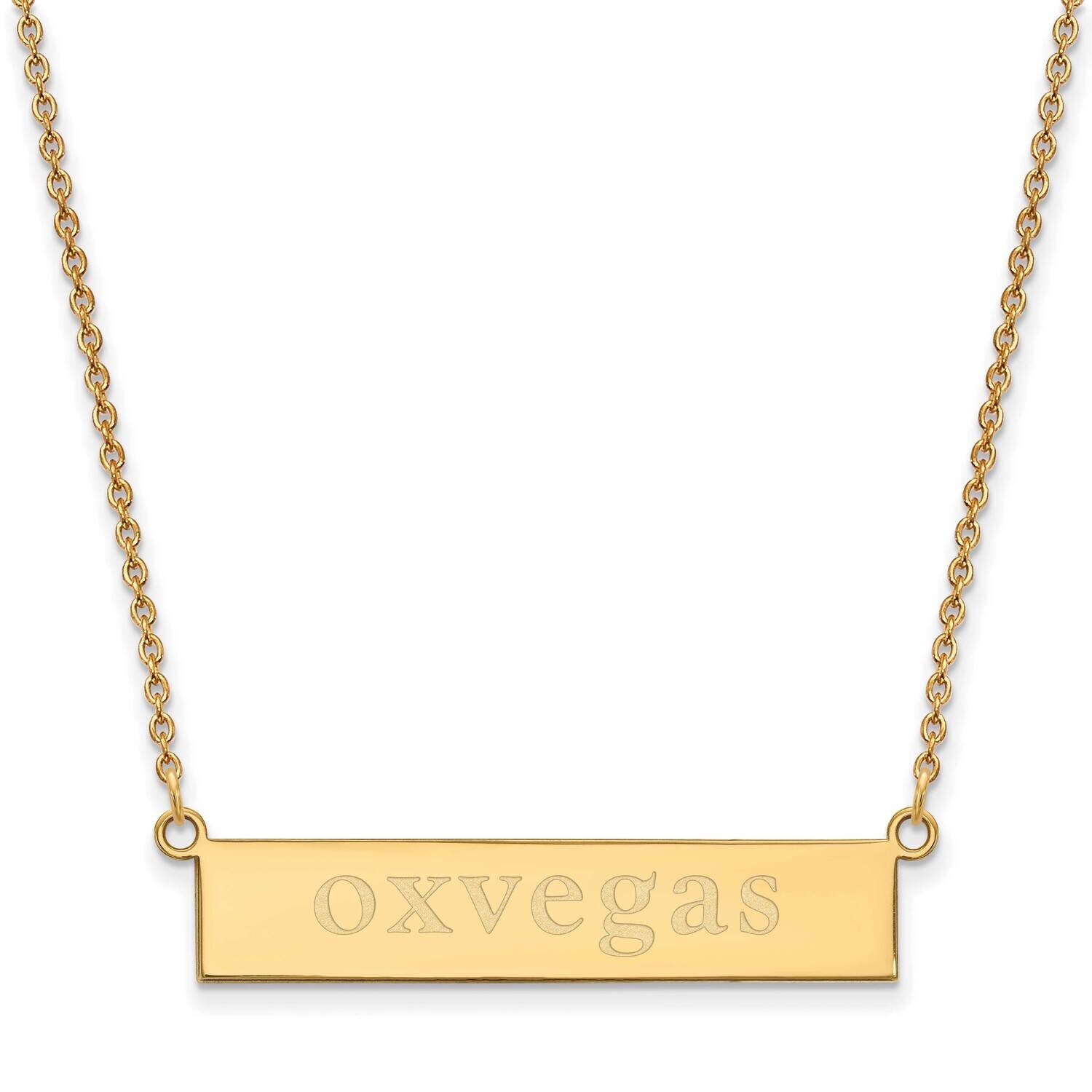Miami University Small Bar Necklace Gold-plated Sterling Silver GP042MU-18, MPN: GP042MU-18, 191101…