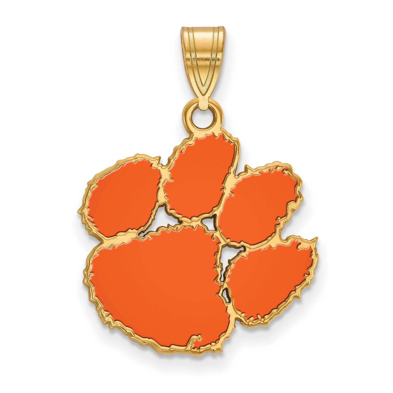 Clemson University Medium Enamel Pendant Gold-plated Sterling Silver GP048CU