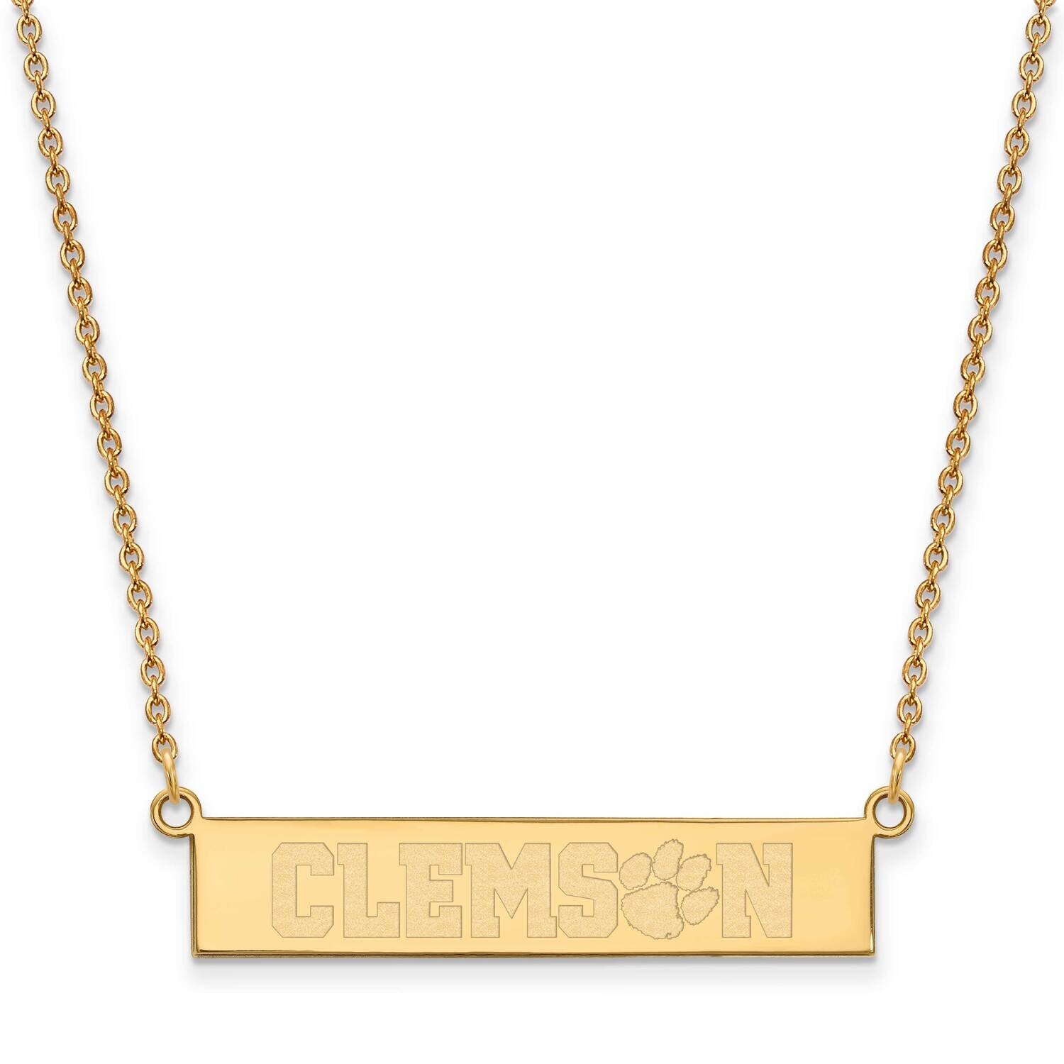 Clemson University Small Bar Necklace Gold-plated Sterling Silver GP049CU-18