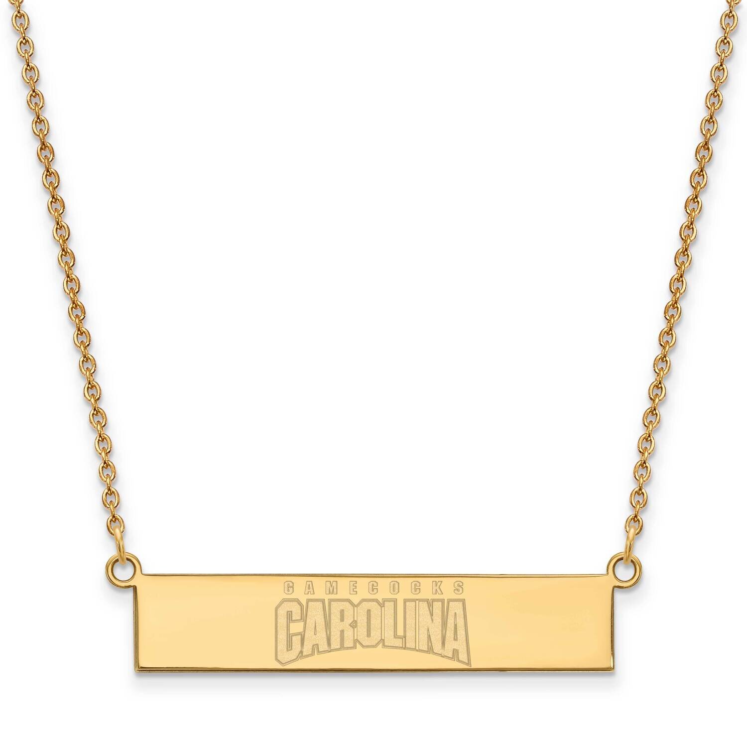 University of South Carolina Small Bar Necklace Gold-plated Sterling Silver GP073USO-18, MPN: GP073…
