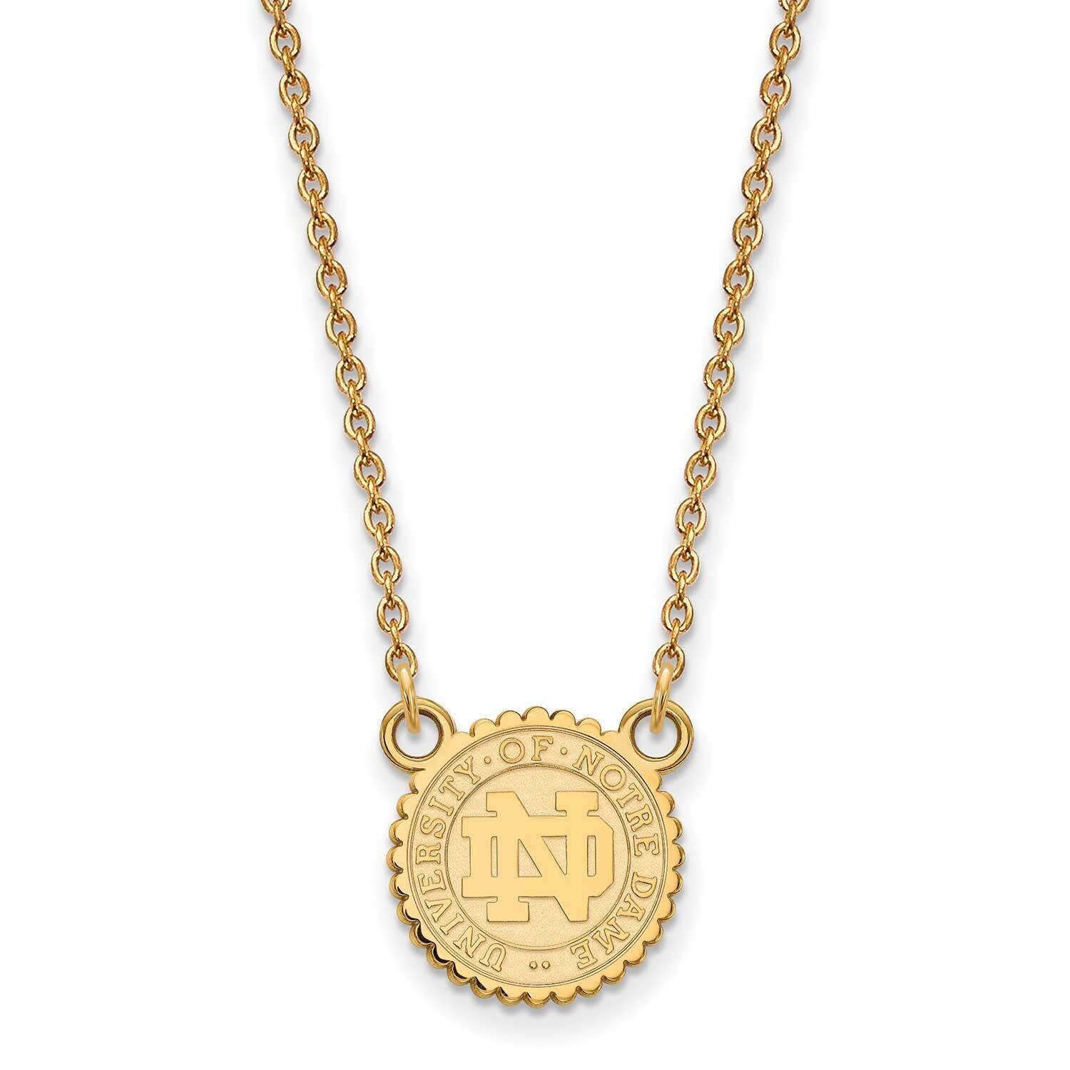 University of Notre Dame Small Pendant with Necklace Gold-plated Sterling Silver GP074UND-18, MPN: …