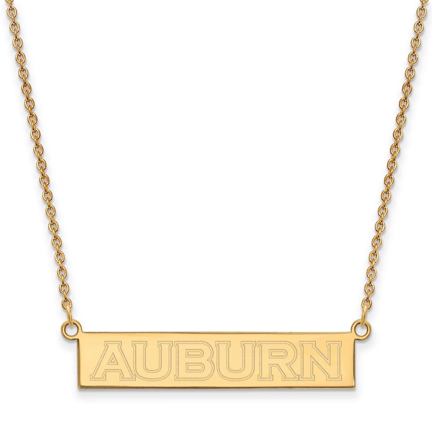 Auburn University Small Bar Necklace Gold-plated Sterling Silver GP081AU-18, MPN: GP081AU-18, 19110…