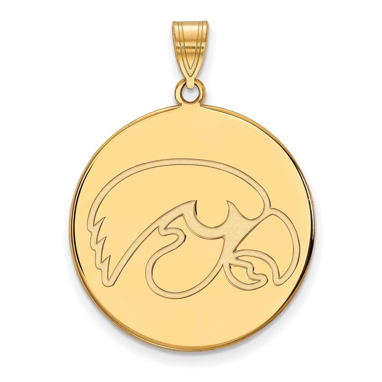 University of Iowa Extra-Large Disc Pendant Gold-plated Sterling Silver GP083UIA