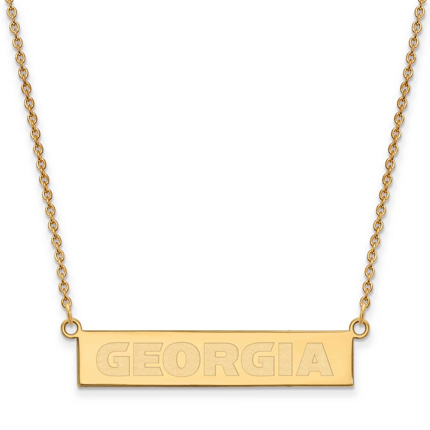 University of Georgia Small Bar Necklace Gold-plated Sterling Silver GP084UGA-18