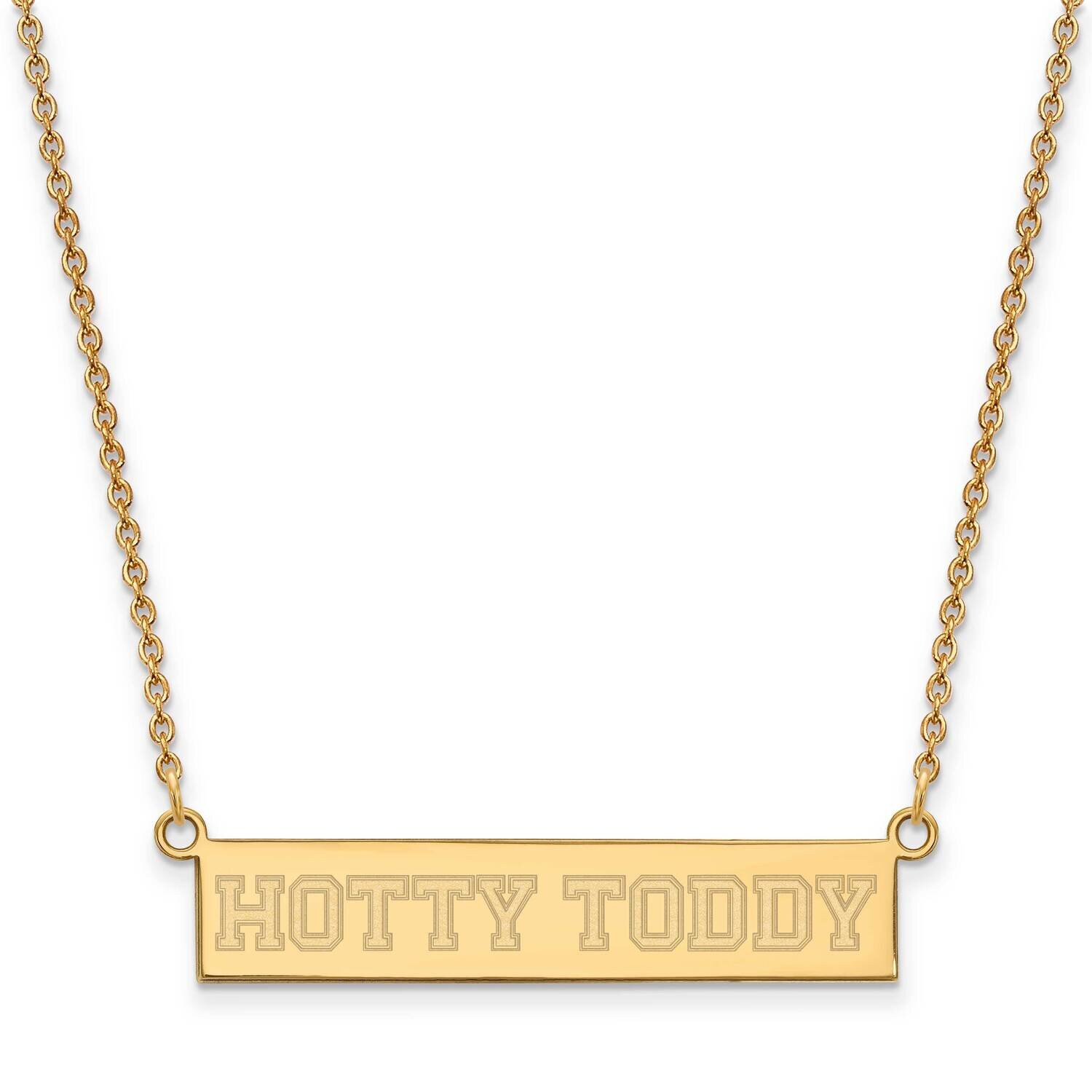 University of Mississippi Small Bar Necklace Gold-plated Sterling Silver GP084UMS-18, MPN: GP084UMS…