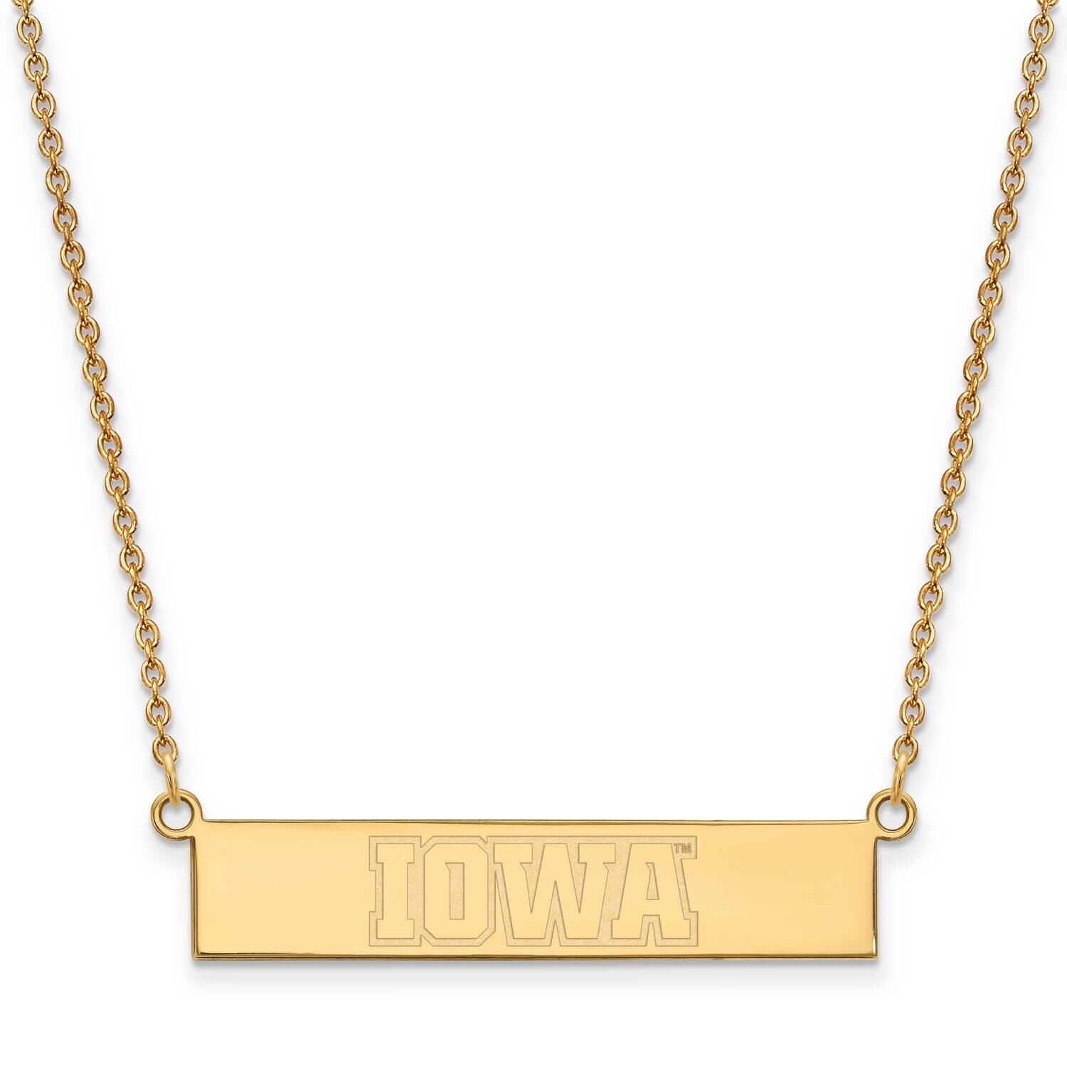 University of Iowa Small Bar Necklace Gold-plated Sterling Silver GP091UIA-18, MPN: GP091UIA-18, 19…