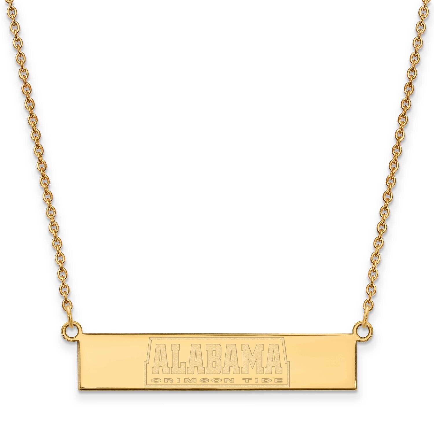 The University of Alabama Small Bar Necklace Gold-plated Sterling Silver GP094UAL-18, MPN: GP094UAL…