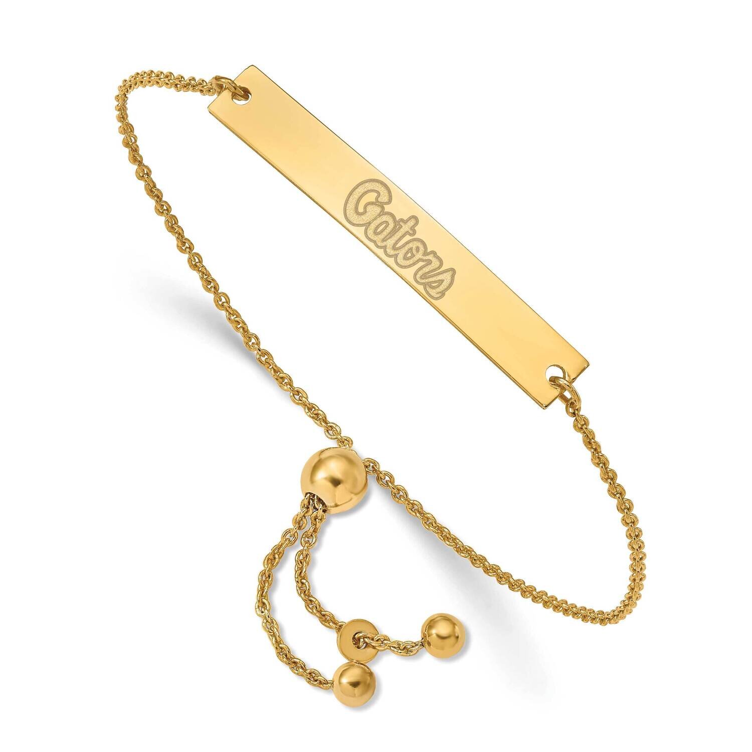 University of Florida Small Bar Adjustable Bracelet Gold-plated Sterling Silver GP096UFL-9, MPN: GP…