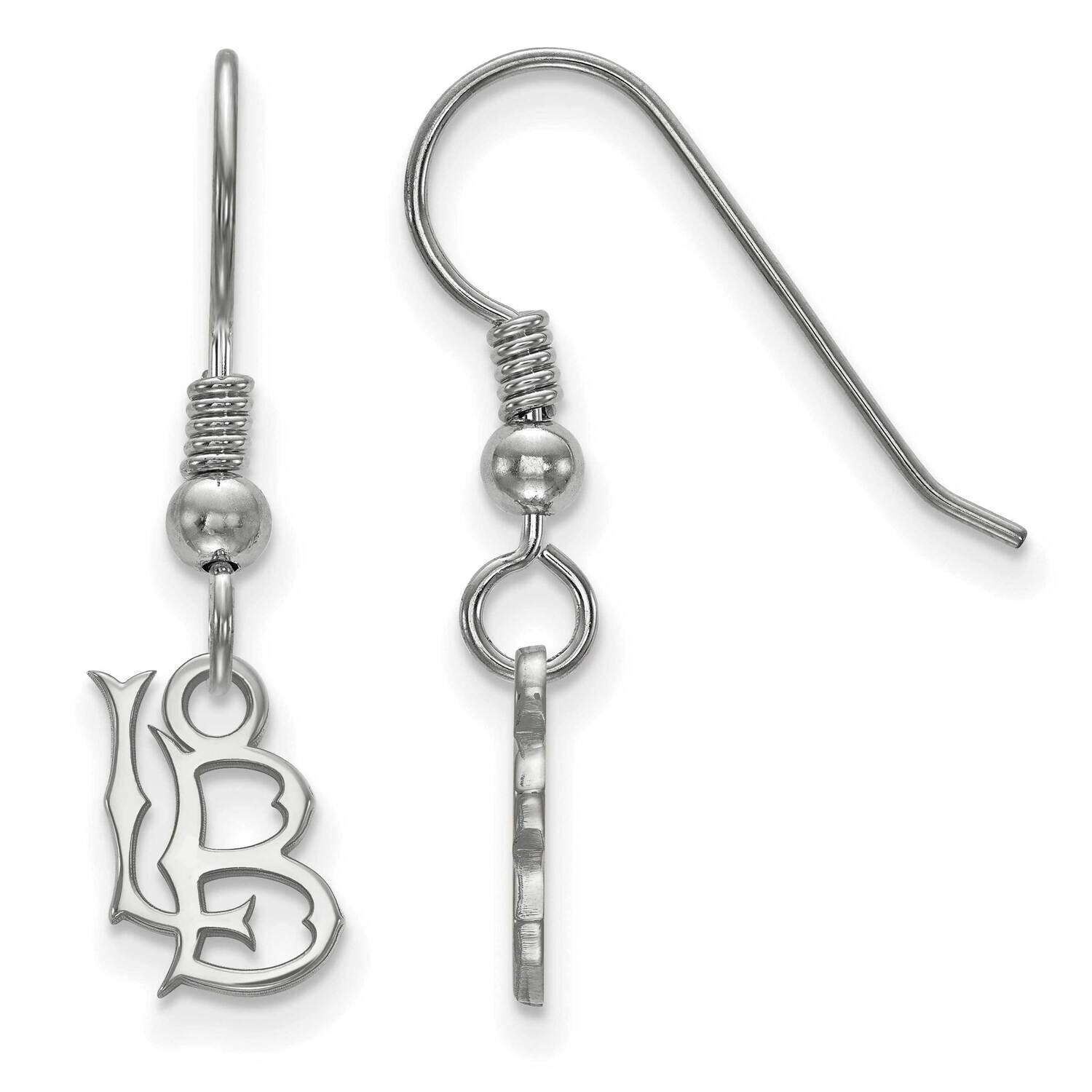 California State University Long Beach Extra-Small Wire Dangle Earrin Sterling Silver Rhodium-plated SS001CLB