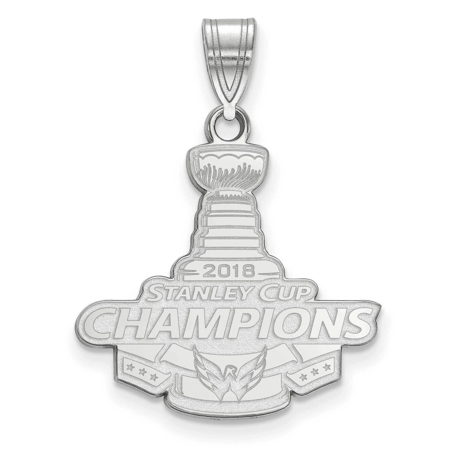 2018 Stanley Cup Champions Washington Capitals Large Pendant Sterling Silver Rhodium-plated SS002CA…