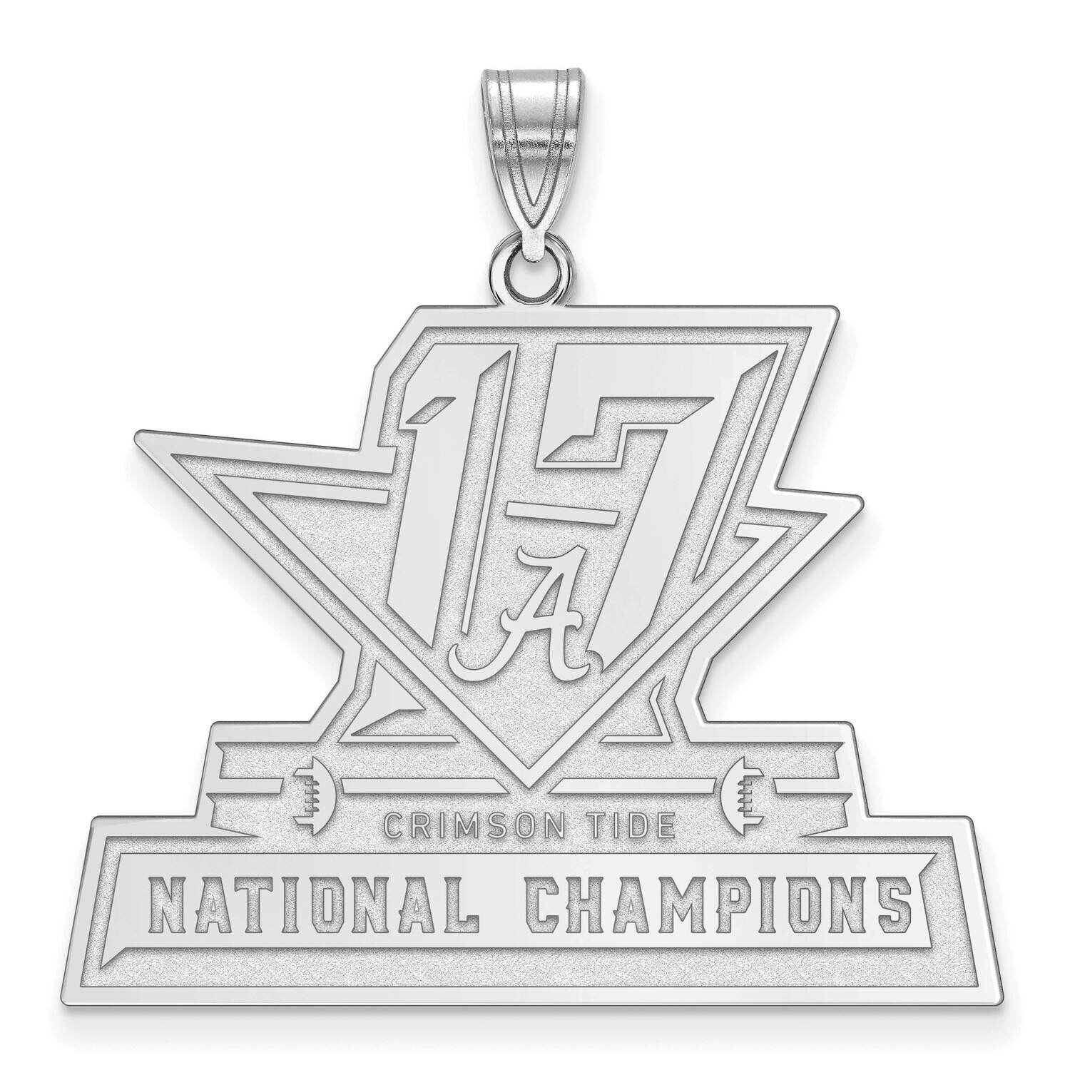 University of Alabama 2018 College Football National Champions Extra-Large Pendant Sterling Silver …
