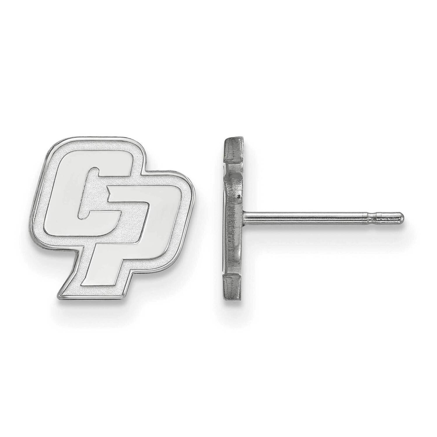 California Polytechnic State U. Extra-Small Post Earrings Sterling Silver Rhodium-plated SS005CPY, …