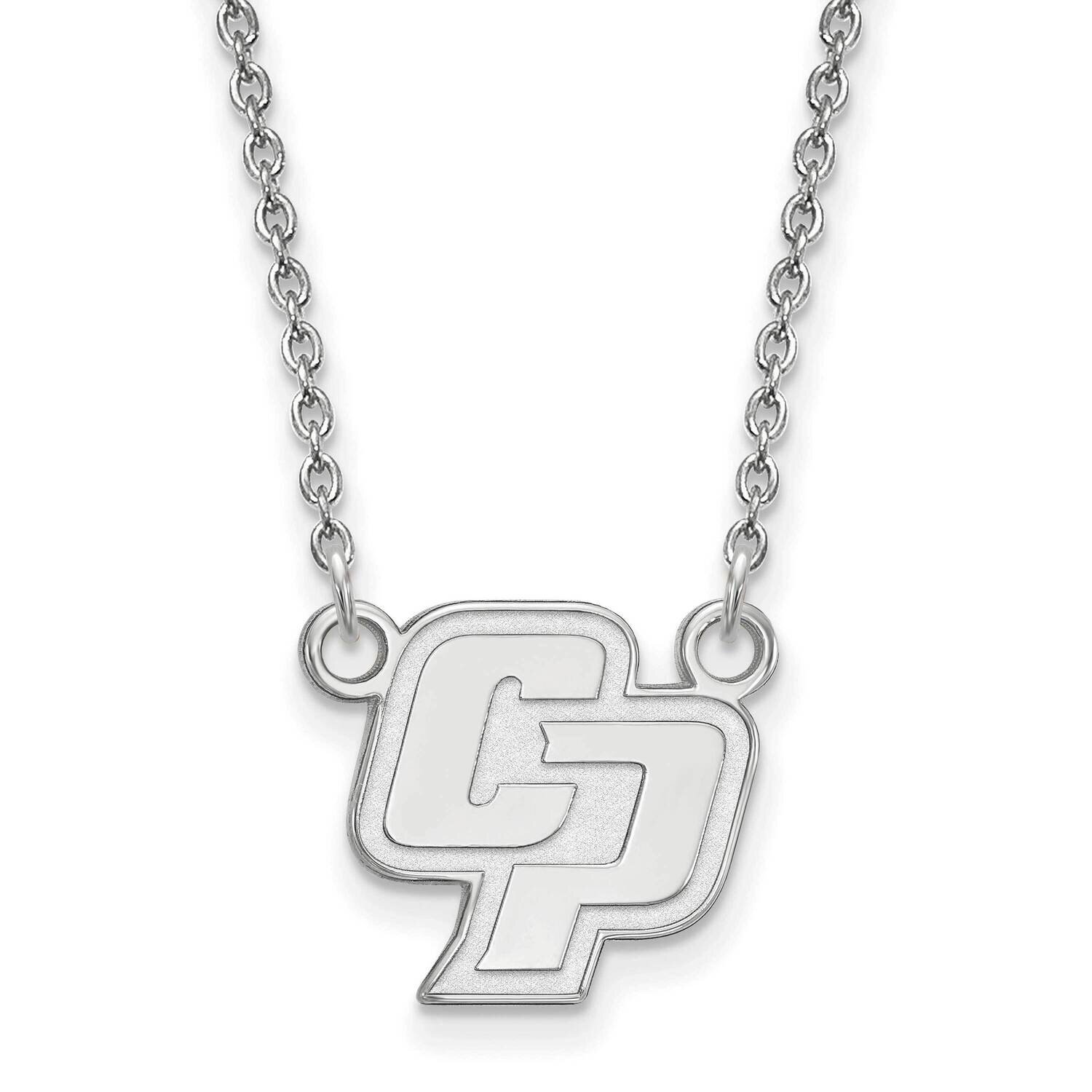 California Polytechnic State U. Small Pendant with Neckla Sterling Silver Rhodium-plated SS006CPY-18
