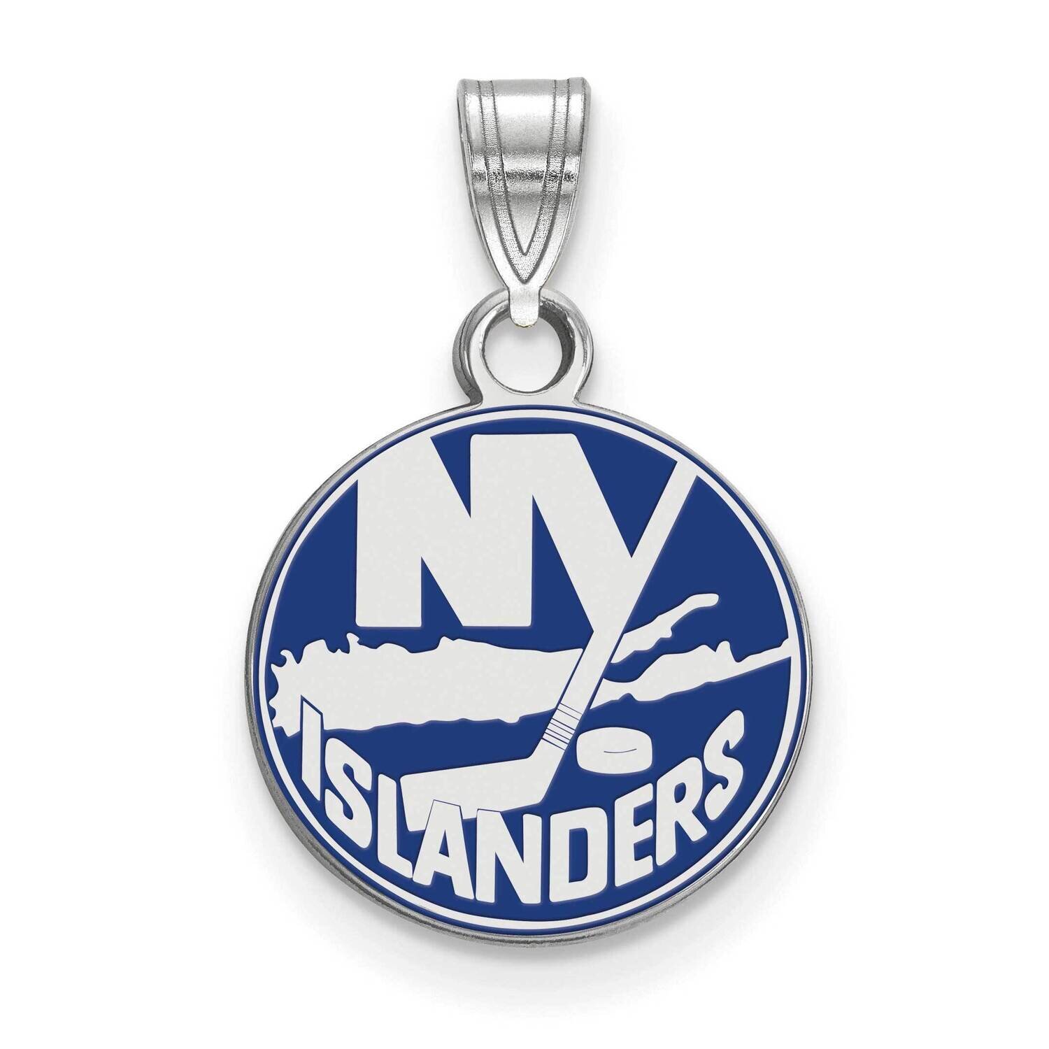 New York Islanders Small Enamel Pendant Sterling Silver Rhodium-plated SS007ISL