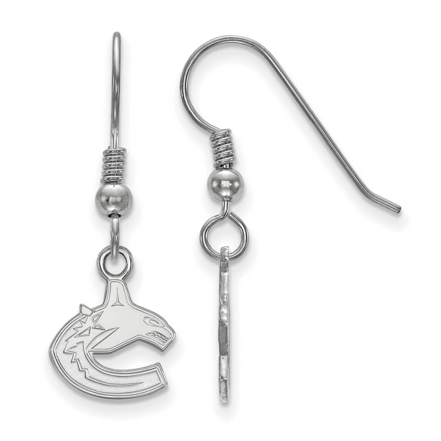 Vancouver Canucks Extra-Small Dangle Earrings Wire Sterling Silver Rhodium-plated SS015CUC, MPN: SS…