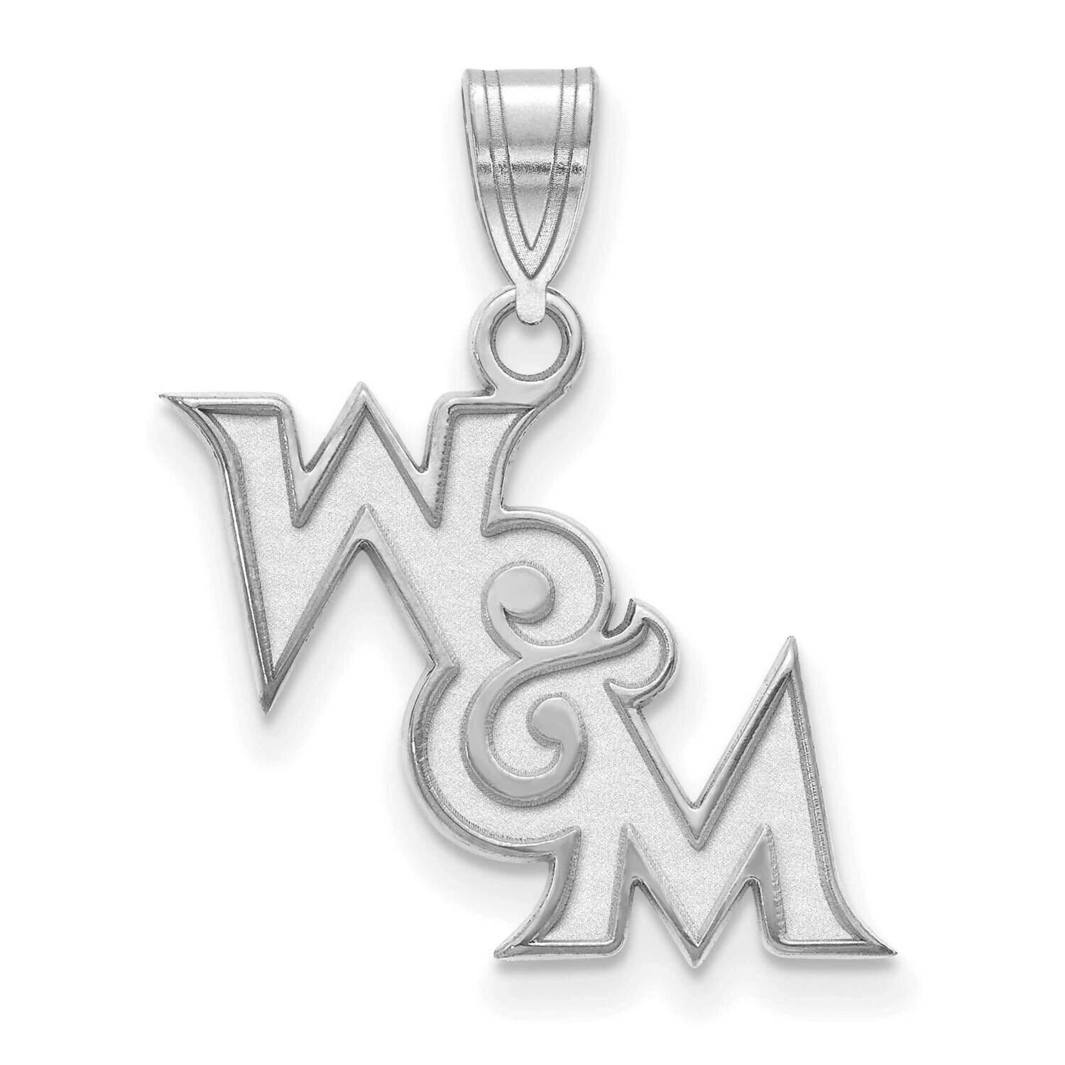 College of William &amp; Mary Medium Pendant Sterling Silver Rhodium-plated SS016WMA