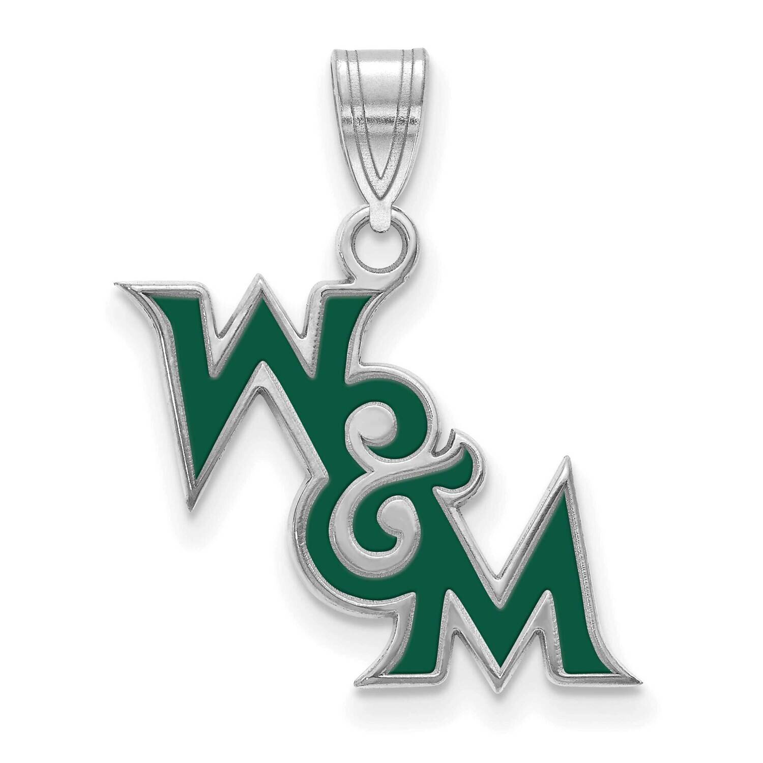 College of William &amp; Mary Medium Enamel Pendant Sterling Silver Rhodium-plated SS017WMA, MPN: SS017…