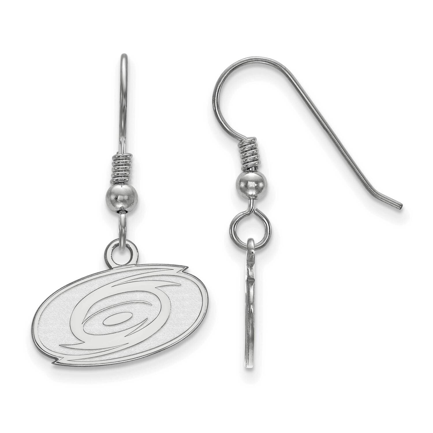 Carolina Hurricanes Extra-Small Dangle Earrings Wire Sterling Silver Rhodium-plated SS018HUR, MPN: …