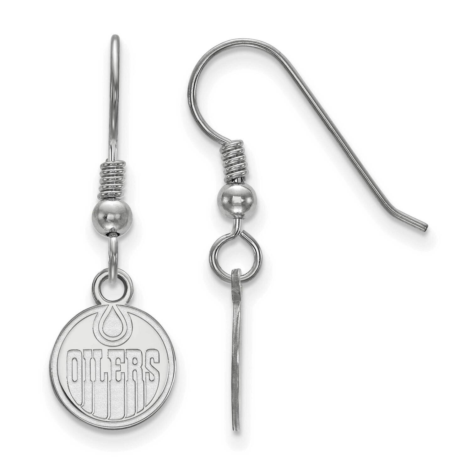 Edmonton Oilers Extra-Small Dangle Earrings Wire Sterling Silver Rhodium-plated SS018OIL, MPN: SS01…