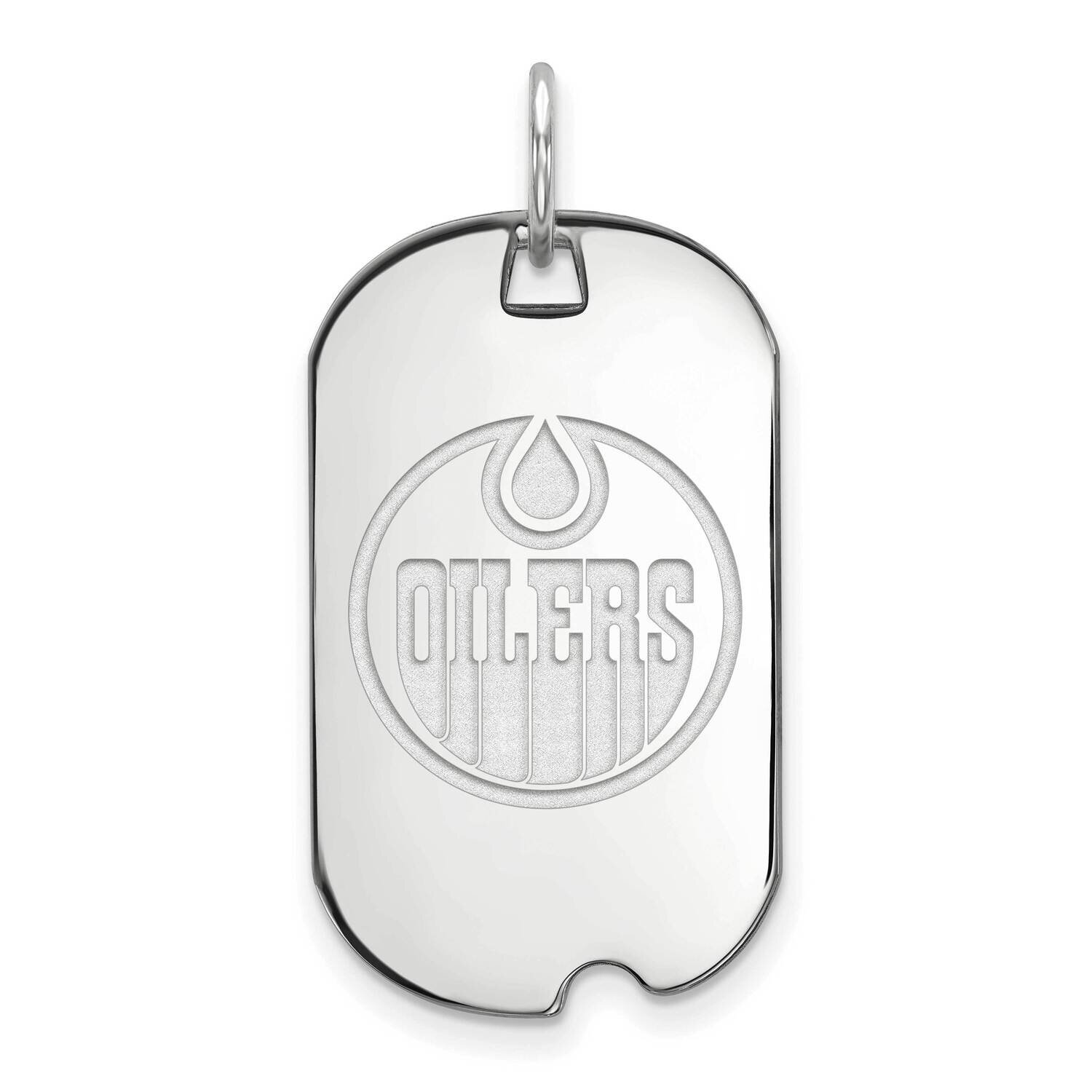 Edmonton Oilers Small Dog Tag Sterling Silver Rhodium-plated SS019OIL