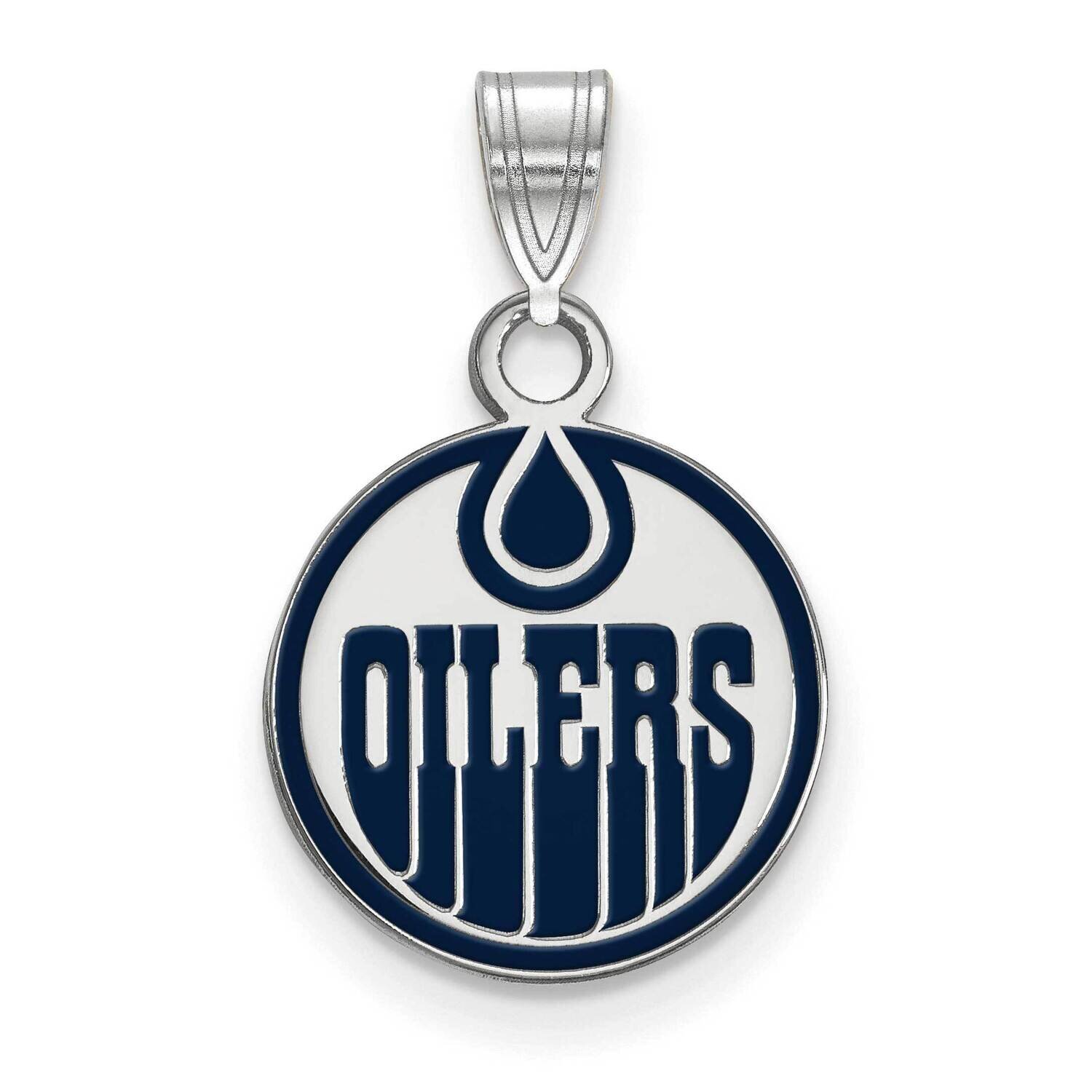 Edmonton Oilers Small Enamel Pendant Sterling Silver Rhodium-plated SS021OIL, MPN: SS021OIL, 191101…