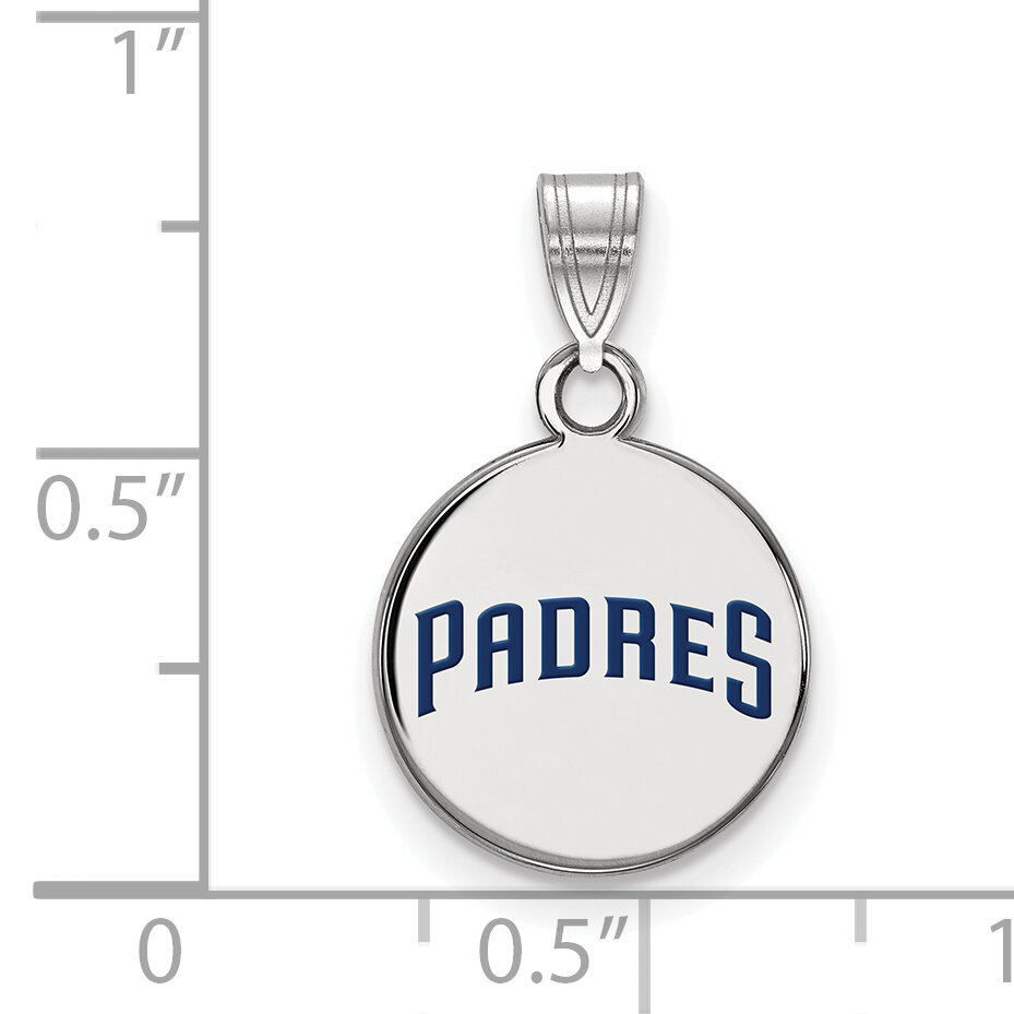 MLB San Diego Padres Disc Pendant Sterling Silver Rhodium-plated SS021PAD, MPN: SS021PAD, 886774629…