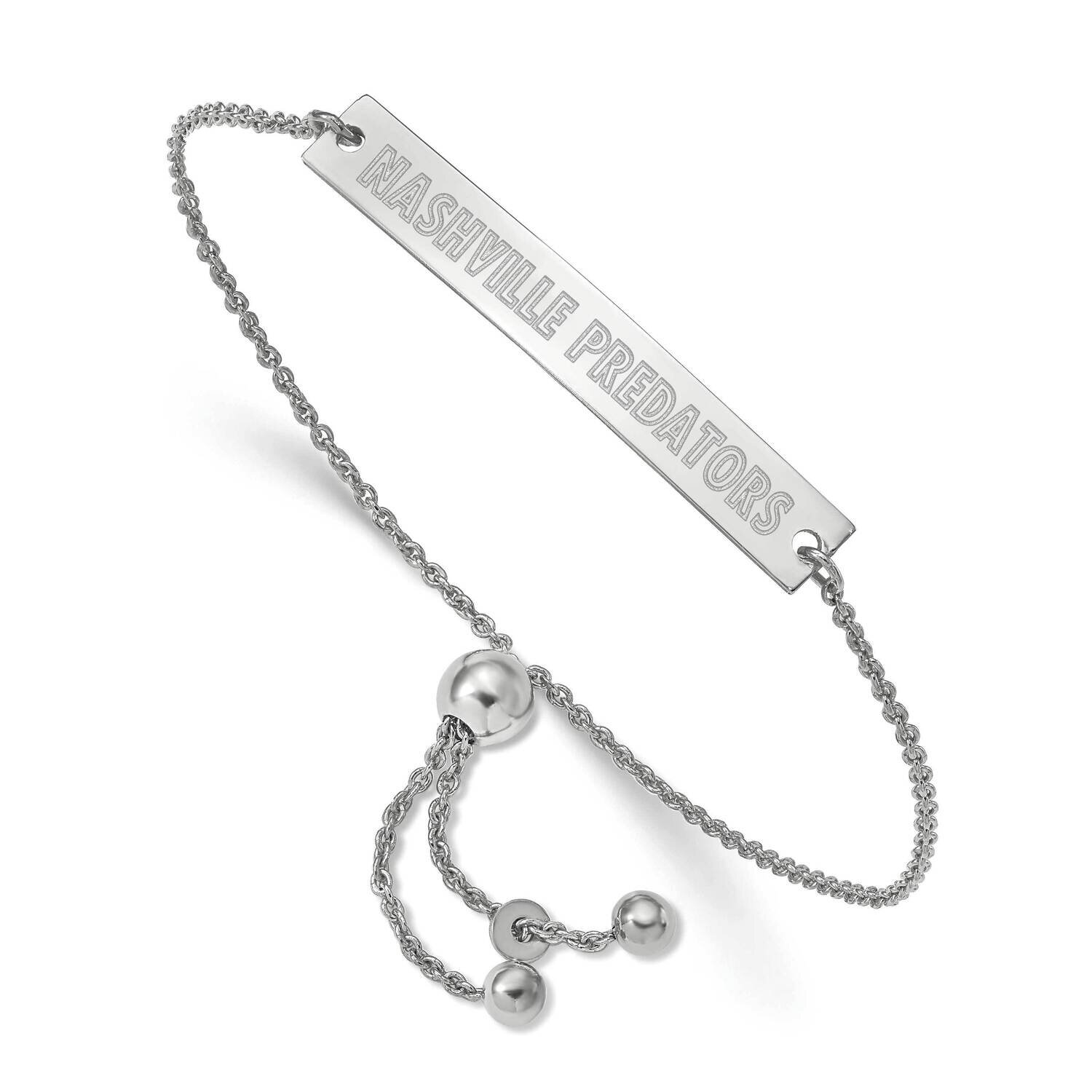 Nashville Predators Small Bar Adjustable Bracelet Sterling Silver SS021PRE-9