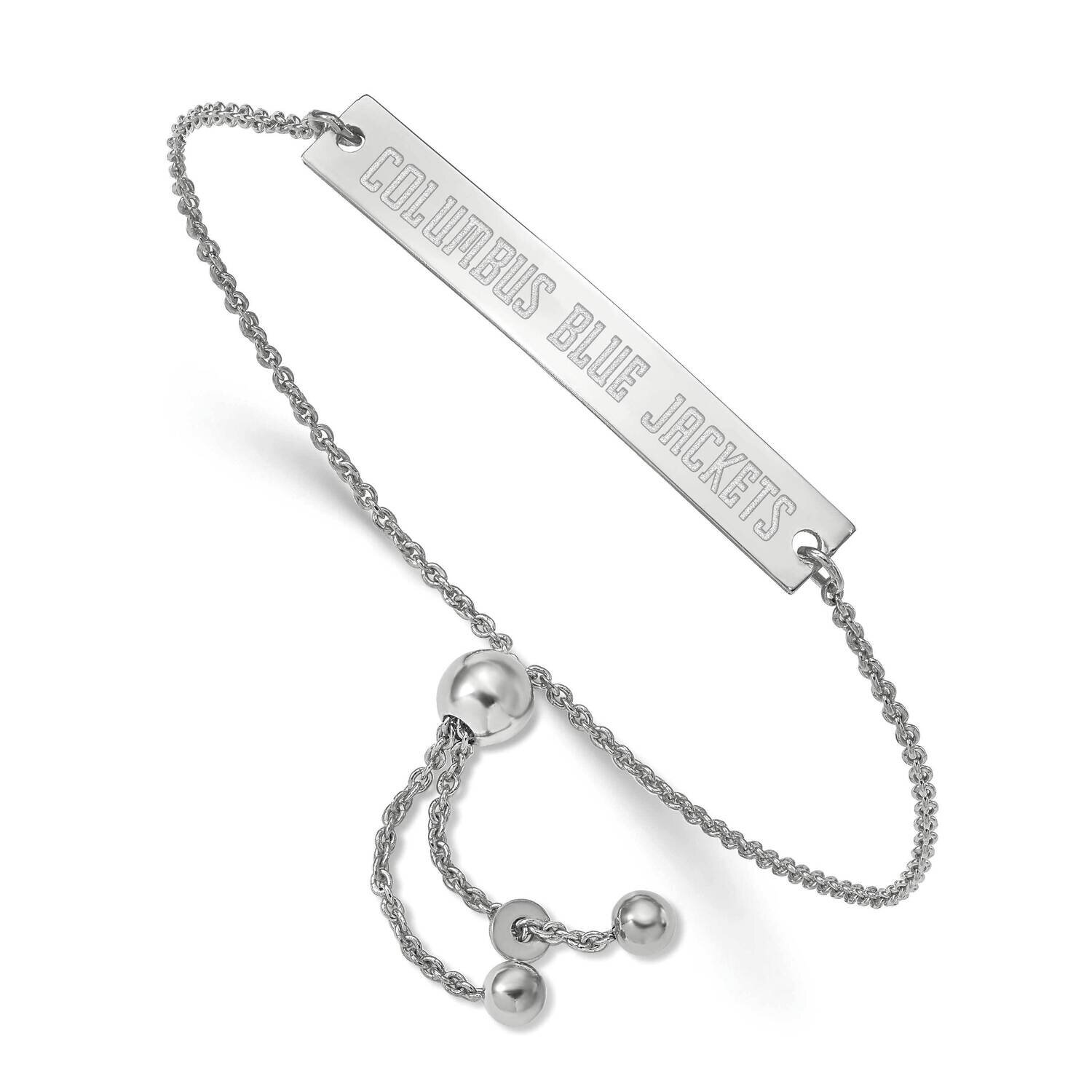 Columbus Blue Jackets Small Bar Adjustable Bracelet Sterling Silver SS022BJA-9, MPN: SS022BJA-9, 19…