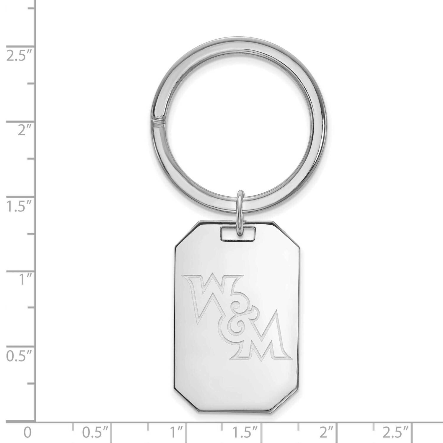 College of William & Mary Key Chain Sterling Silver Rhodium-plated SS023WMA