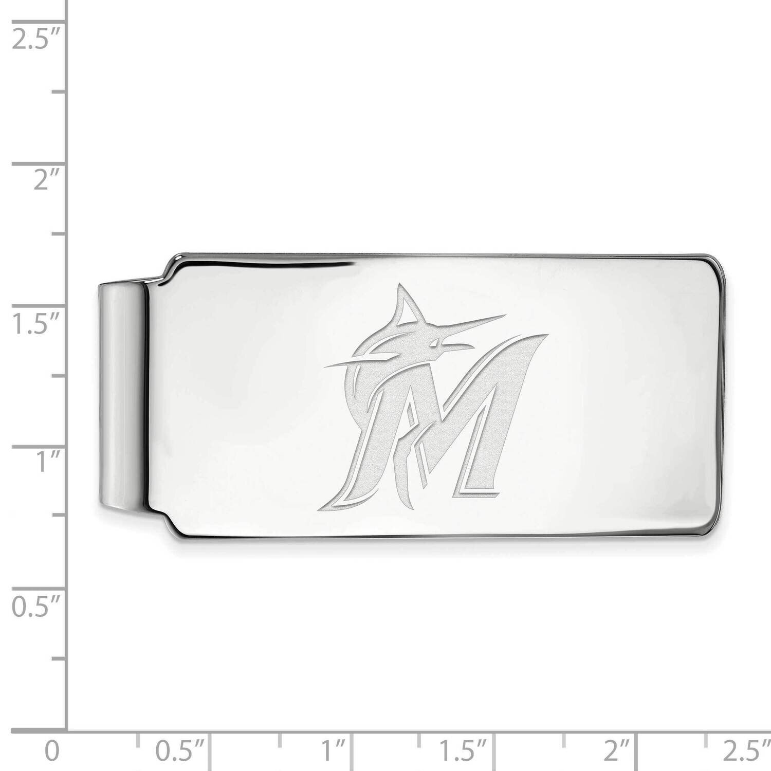 MLB Miami Marlins Money Clip Sterling Silver Rhodium-plated SS024MIN