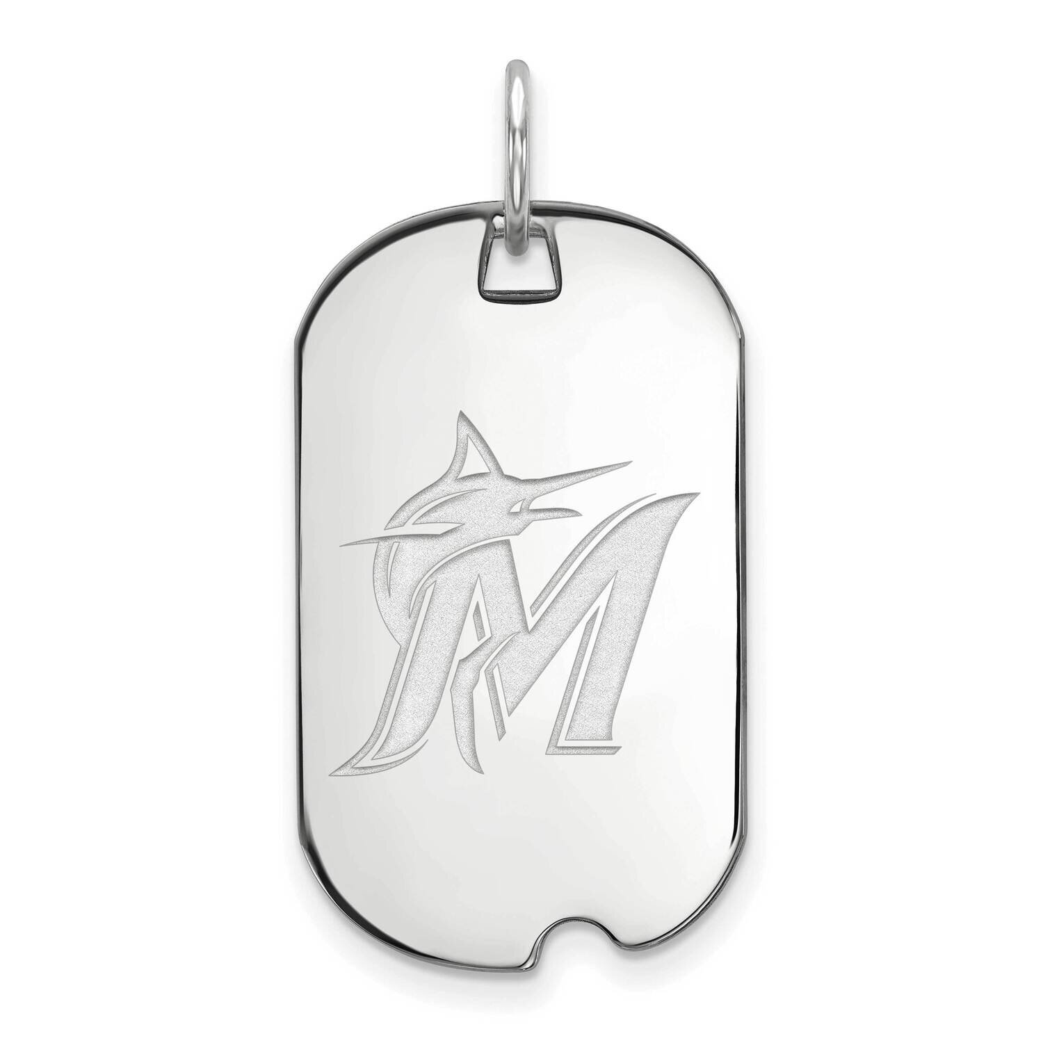 MLB Miami Marlins Small Dog Tag Pendant Sterling Silver Rhodium-plated SS025MIN, MPN: SS025MIN, 883…